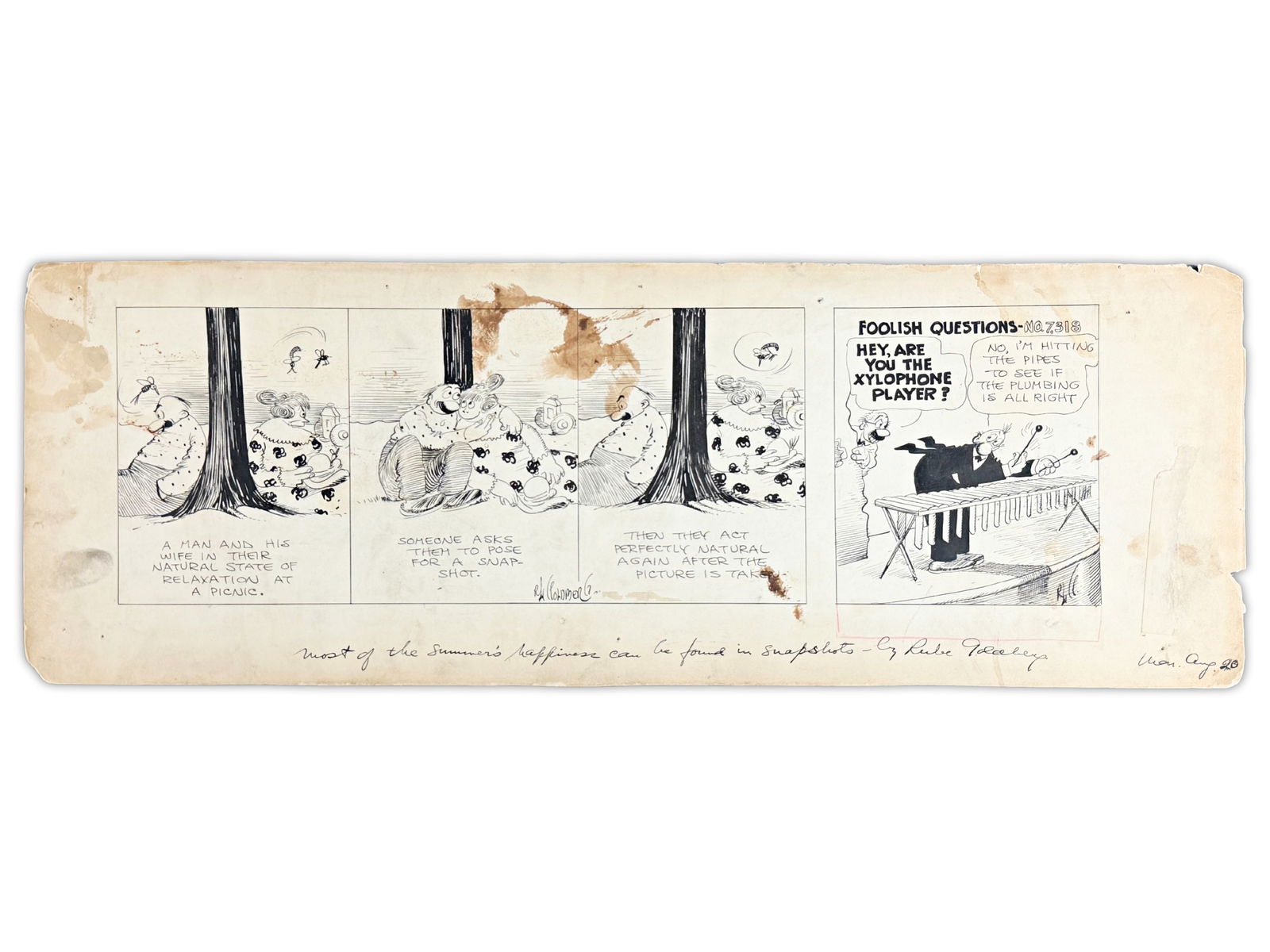 Rube Goldberg Foolish Questions Comic Strip (1 of 1)