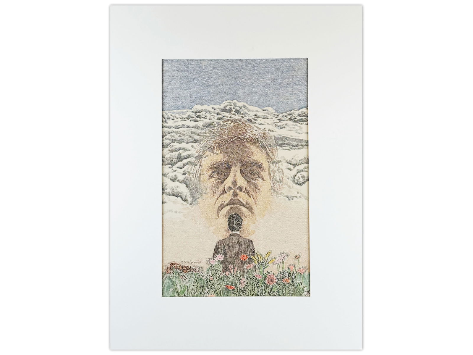 Murray Tinkelman Original Sci Fi Book Cover Art: Murray Tinkelman original pen and ink Sci-Fi cover art for John Brunner's The Whole Man. Includes Tinkelman's personally owned copy of the published work. From Mr. Tinkelman's estate. Matted by the ar