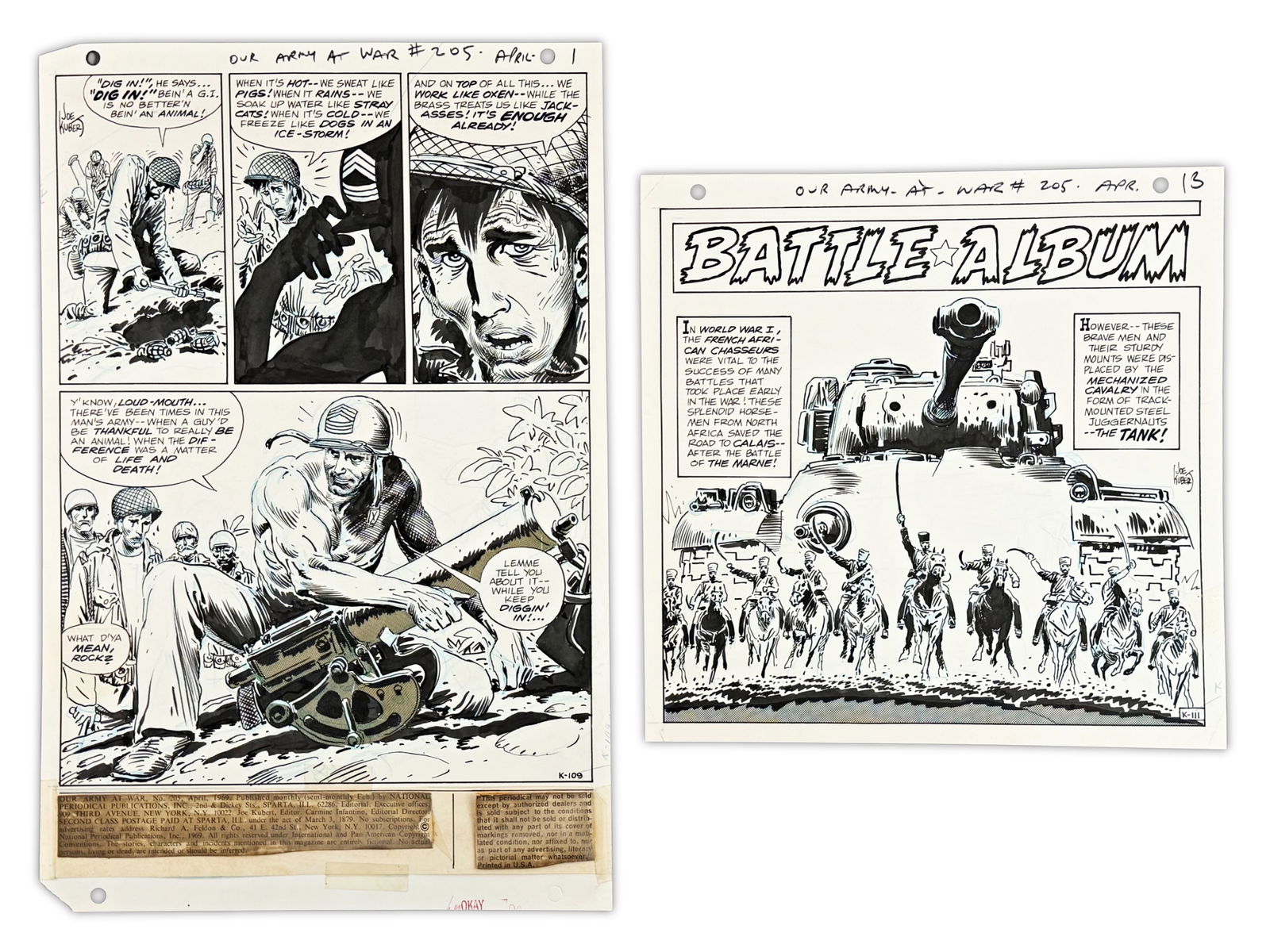Joe Kubert Our Army At War #205 Splash Page 1969 (1 of 3)