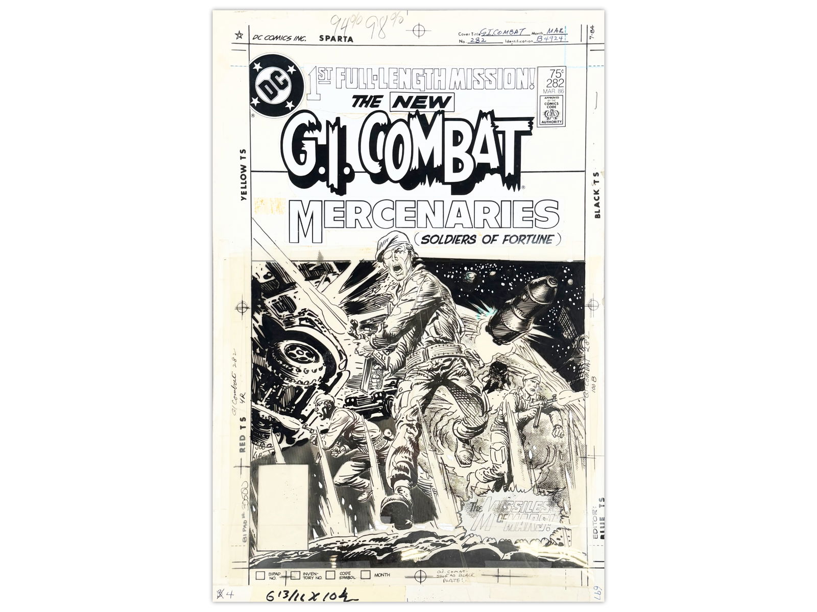 1986 G.I. Combat #282 Cover Art, Joe Kubert (1 of 3)