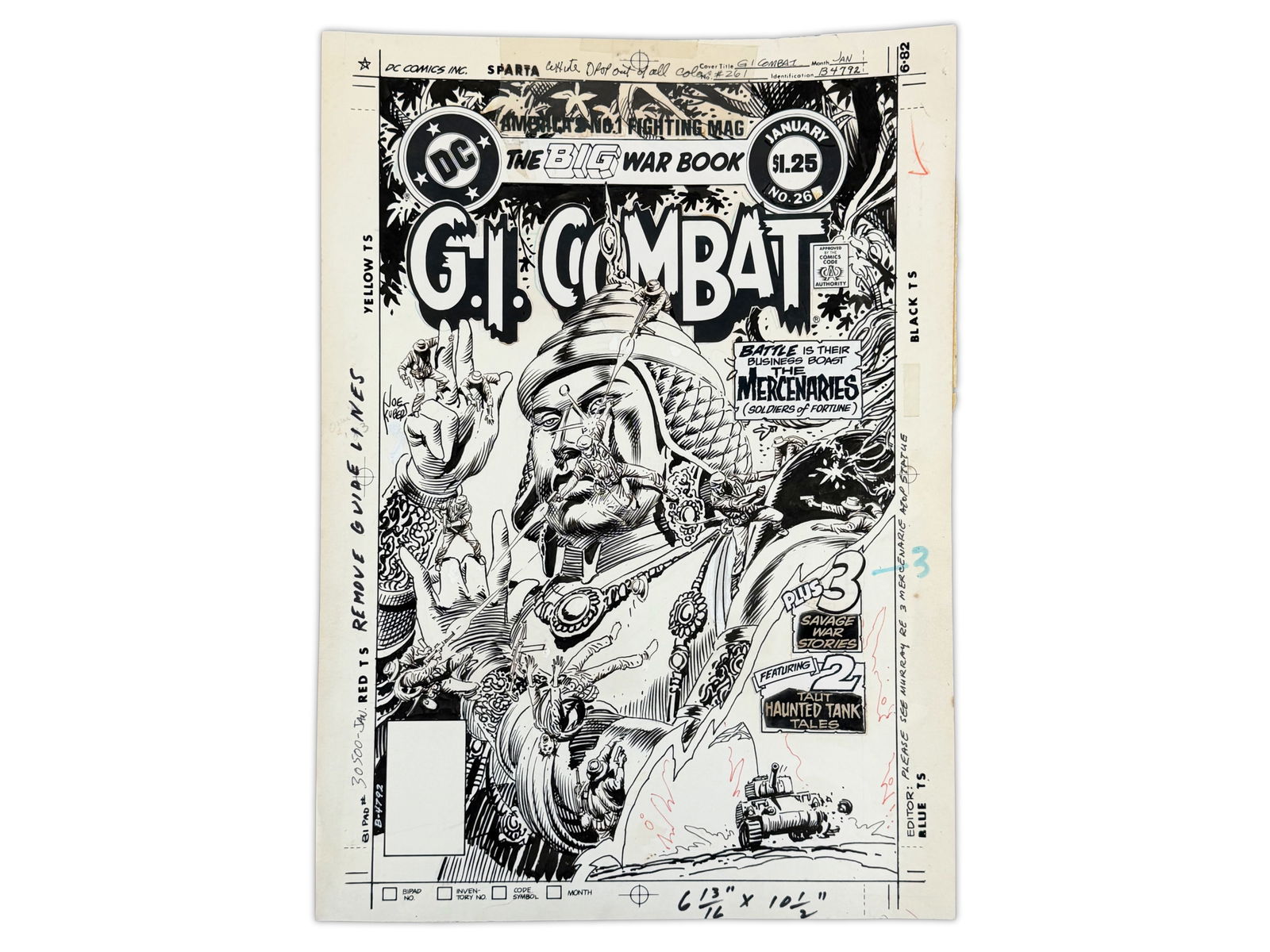 1984 G.I. Combat #261 Cover Art, Joe Kubert (1 of 2)