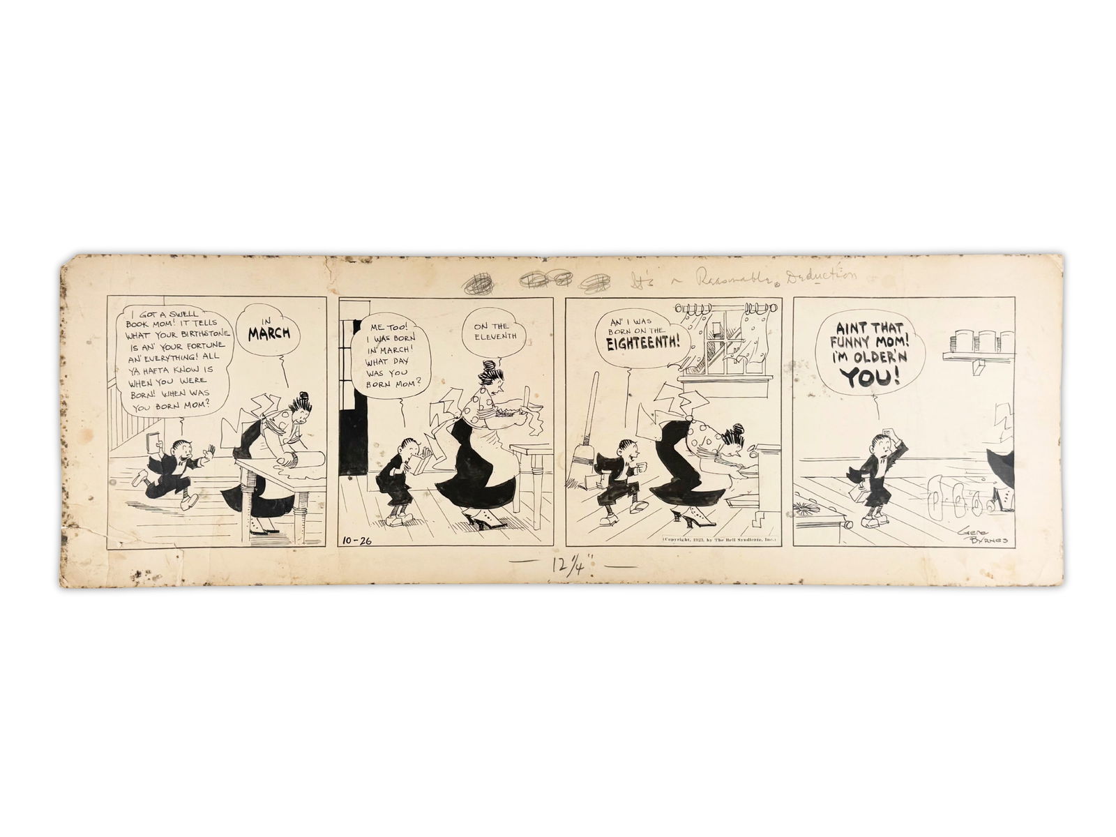 Gene Byrnes Reg'lar Fellers Daily Comic Strip 1923 (1 of 2)