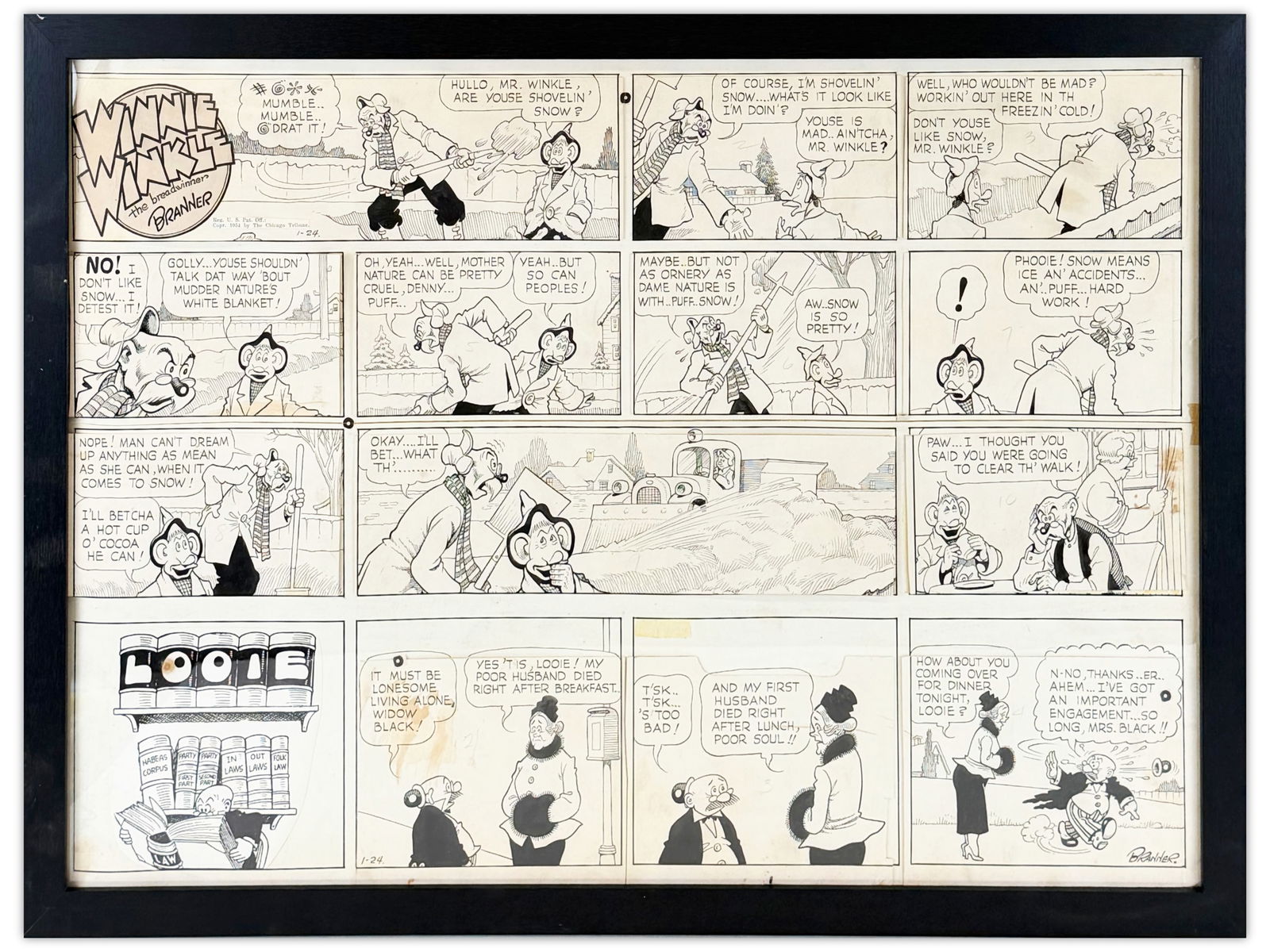 1954 Winnie Winkle Sunday Comic Art Page (1 of 1)