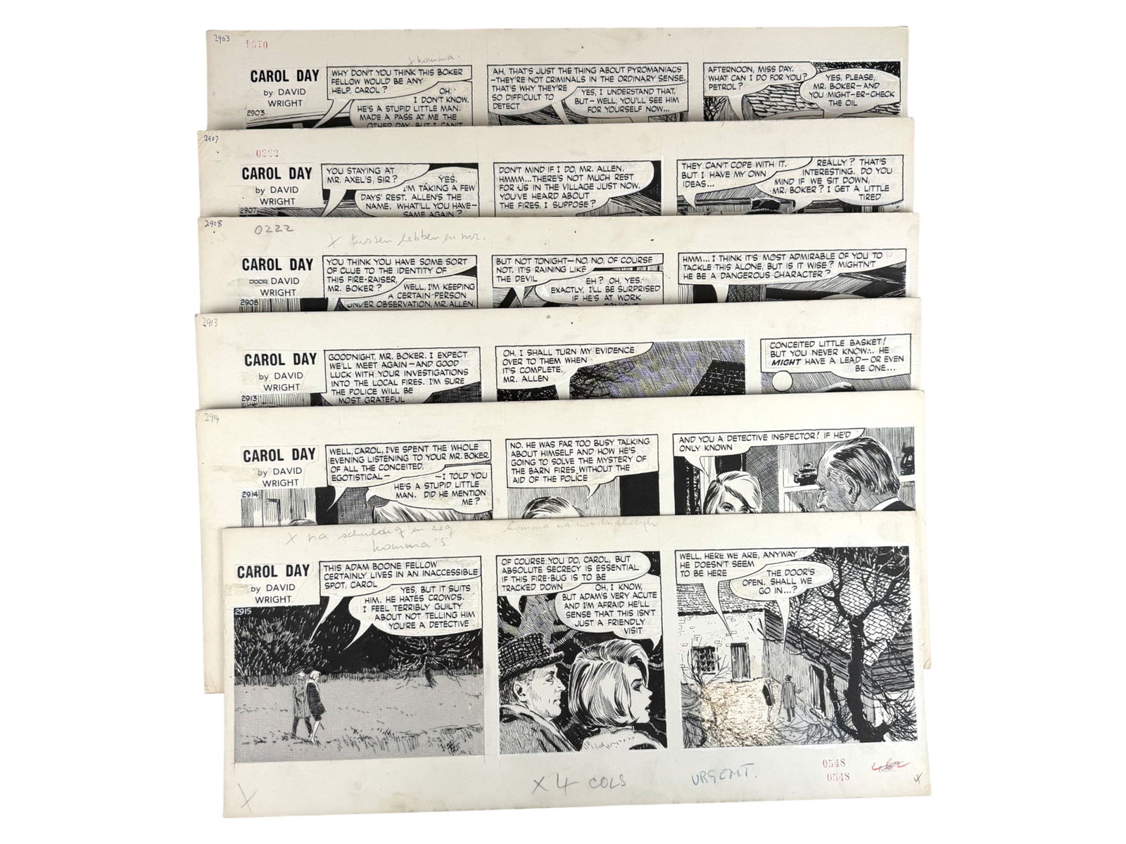 (6) David Wright Carol Day Comic Daily Strips (1 of 1)