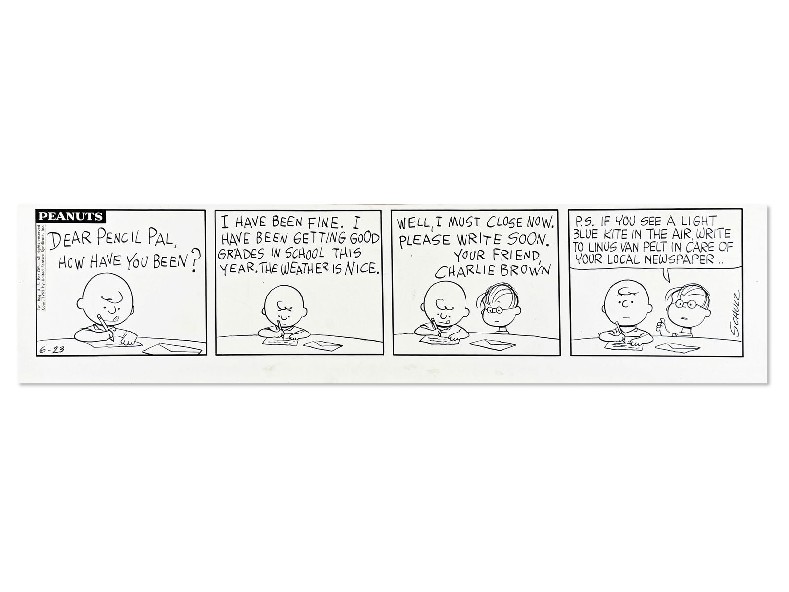 Charles Schulz Peanuts Daily Strip (6-23-1962) (1 of 3)