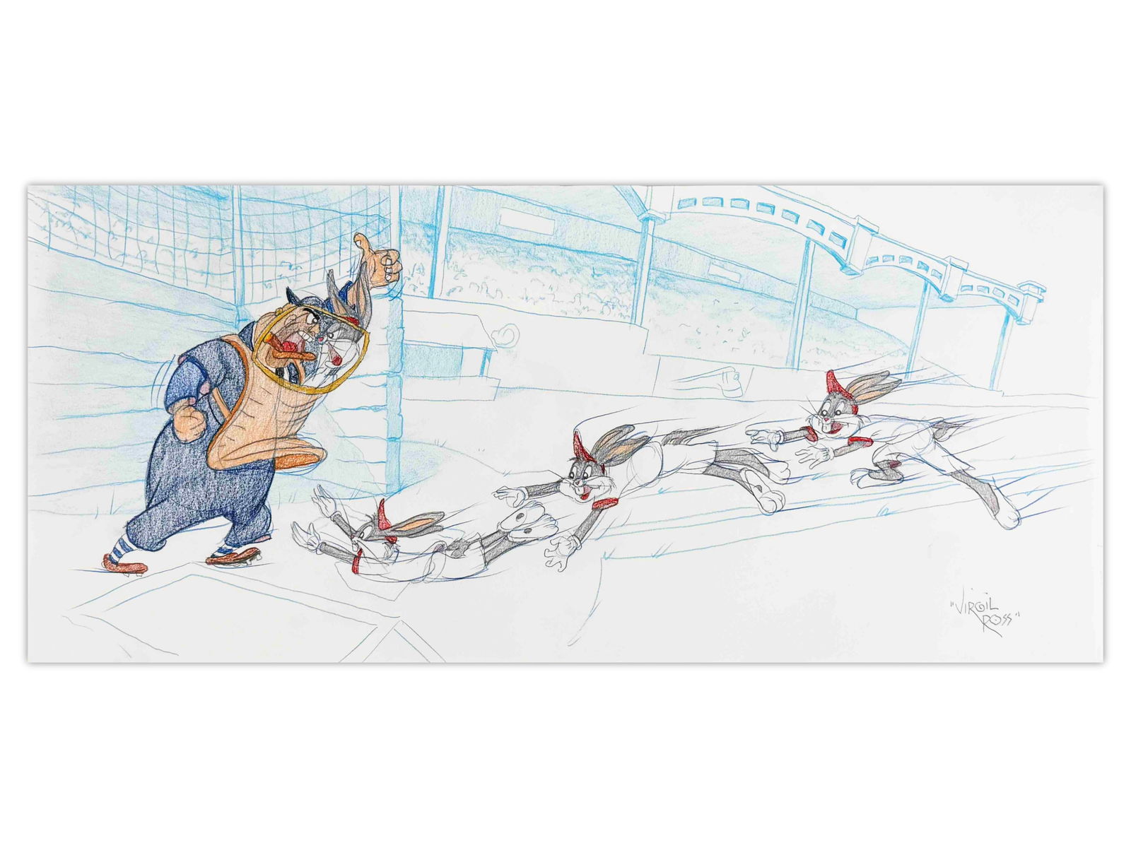 Virgil Ross Signed Bugs Bunny Drawing (1 of 1)