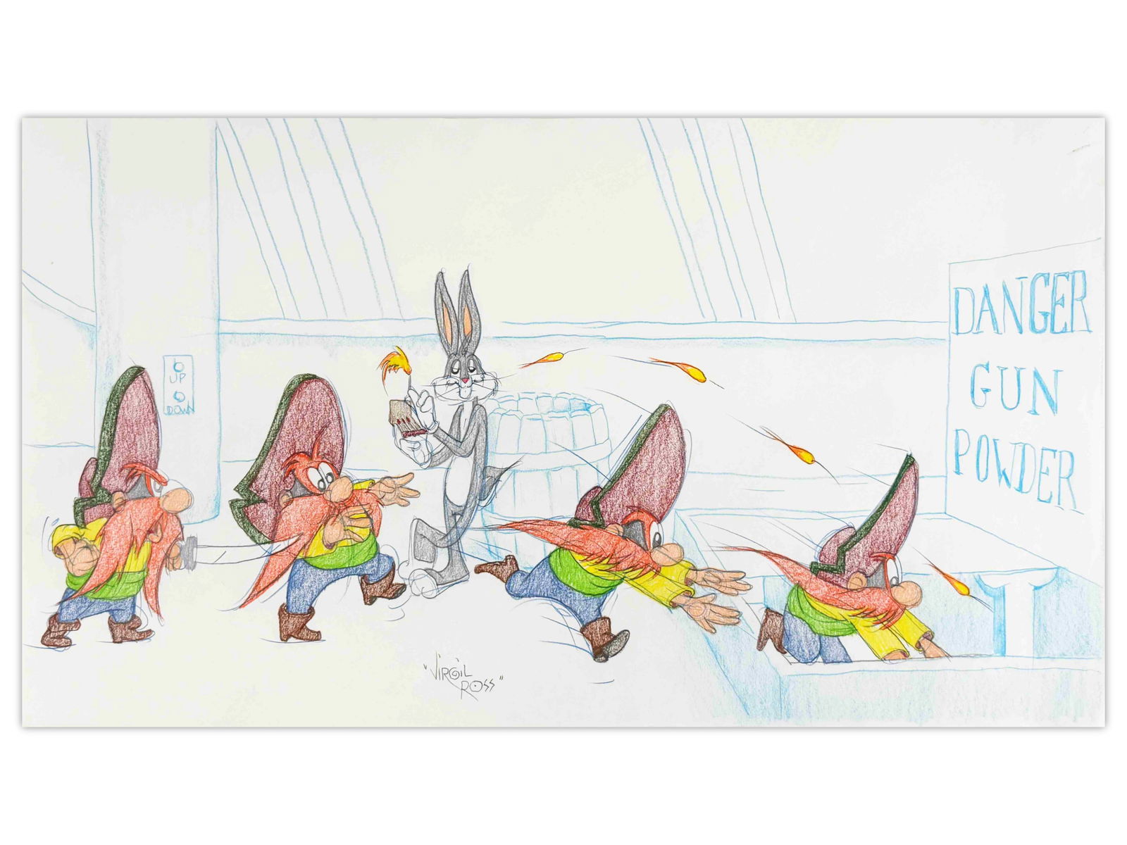 Virgil Ross Buccaneer Bunny Drawing (1 of 1)