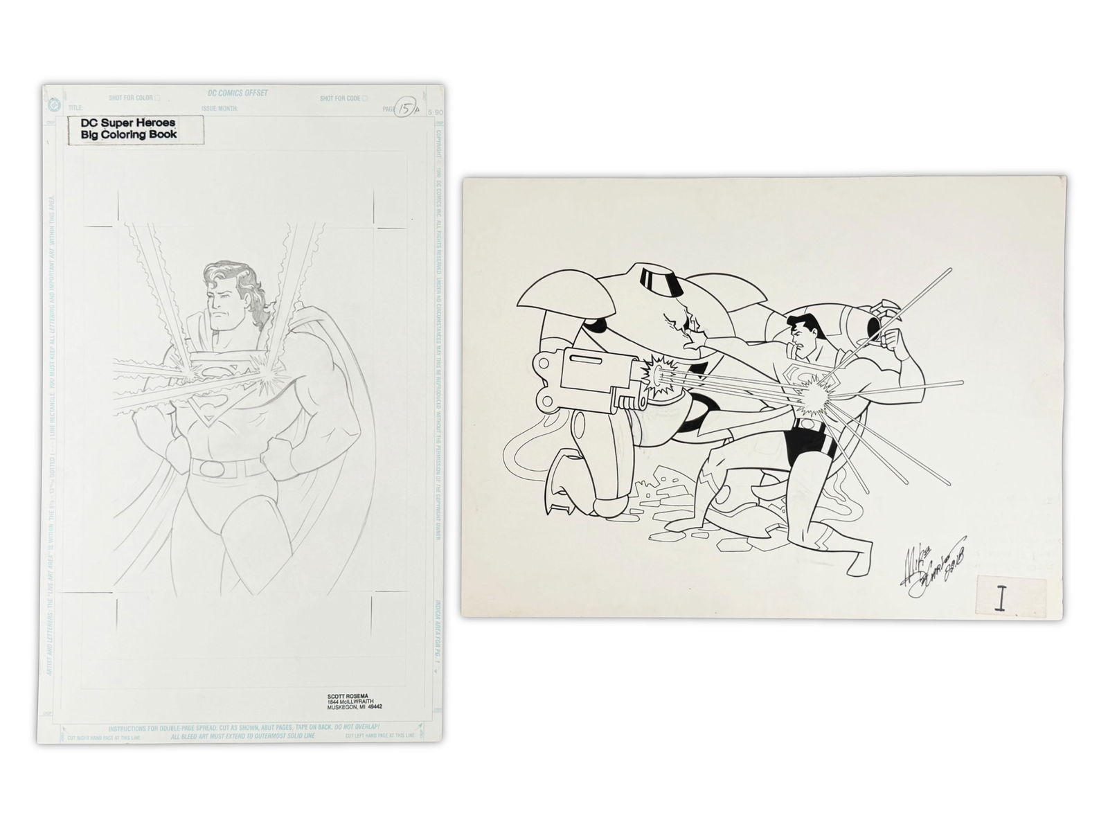 Scott Rosema and Mike DeCarlo Superman Drawings (1 of 1)