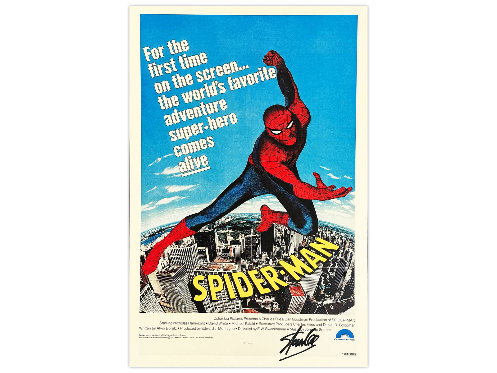 Spider-Man Columbia Pictures Print Signed Stan Lee (1 of 2)