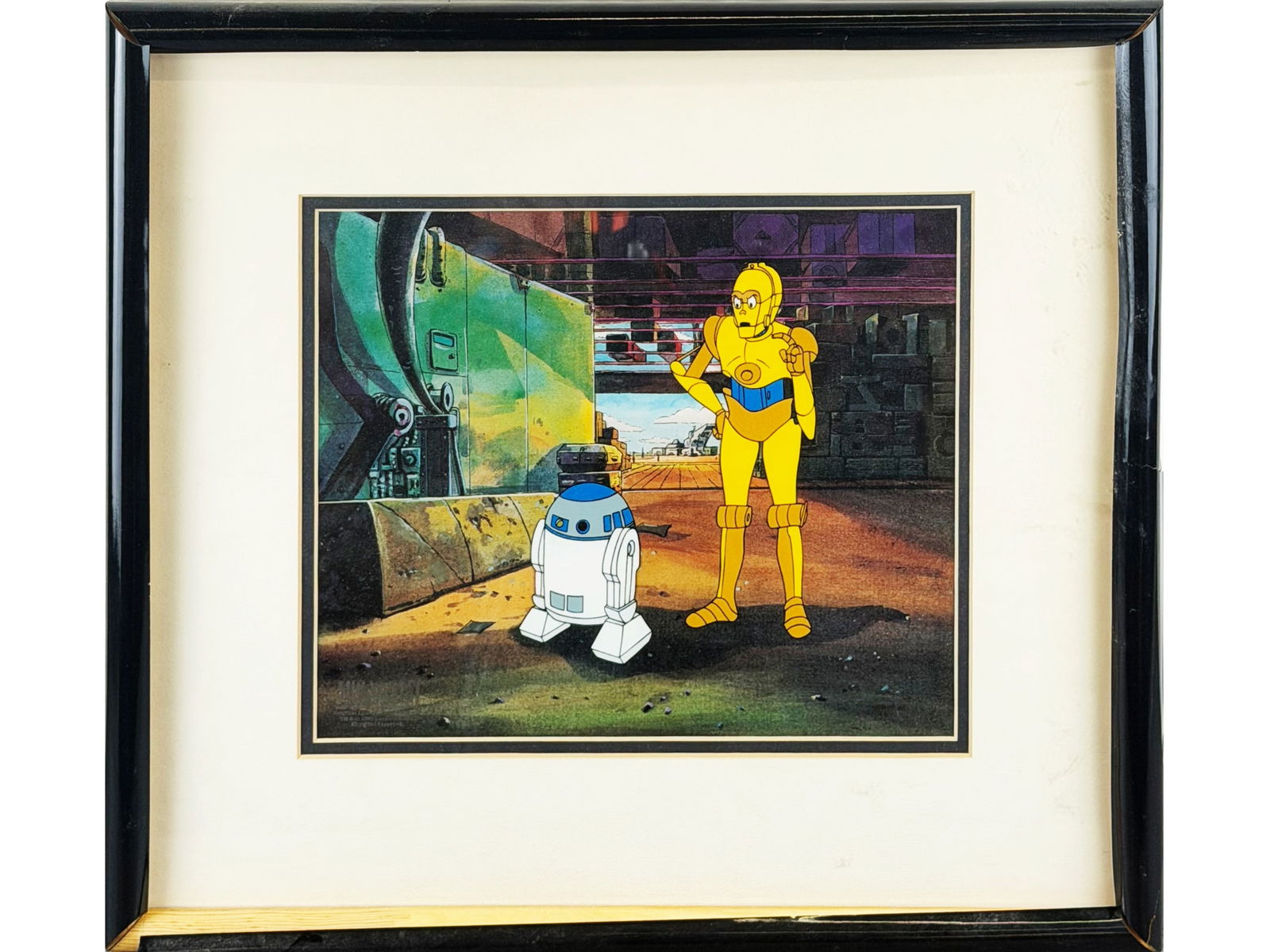 Star Wars Droids R2-D2 & C-3PO Sericel: Offered is an original limited edition Sericel, by Lucasfilm's Ltd. Star Wars Droids, featuring R2-D2 and C-3PO. Limited to 5000 pieces. Includes COA from Royal Animated Art. Image size seen approx.