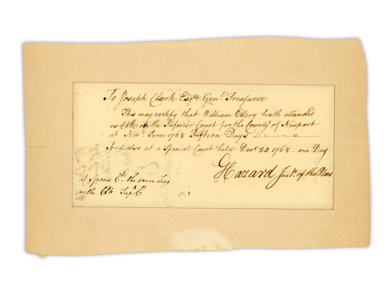 William Ellery Autographed Document - 2