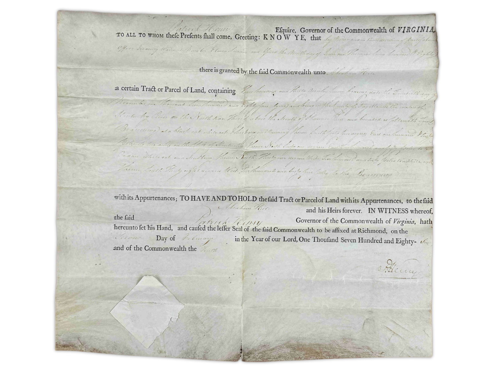 Patrick Henry DS, 1786 - 2