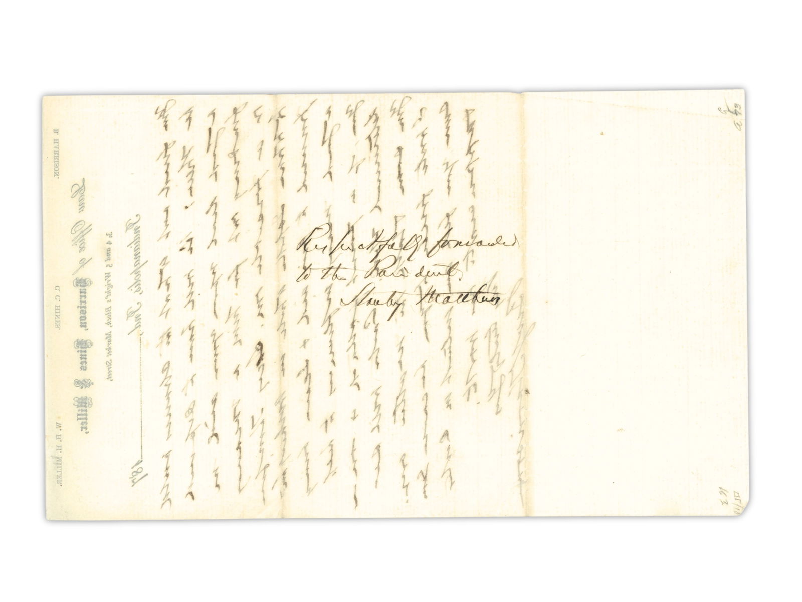 Benjamin Harrison ALS - Indianapolis, 1877 - 4