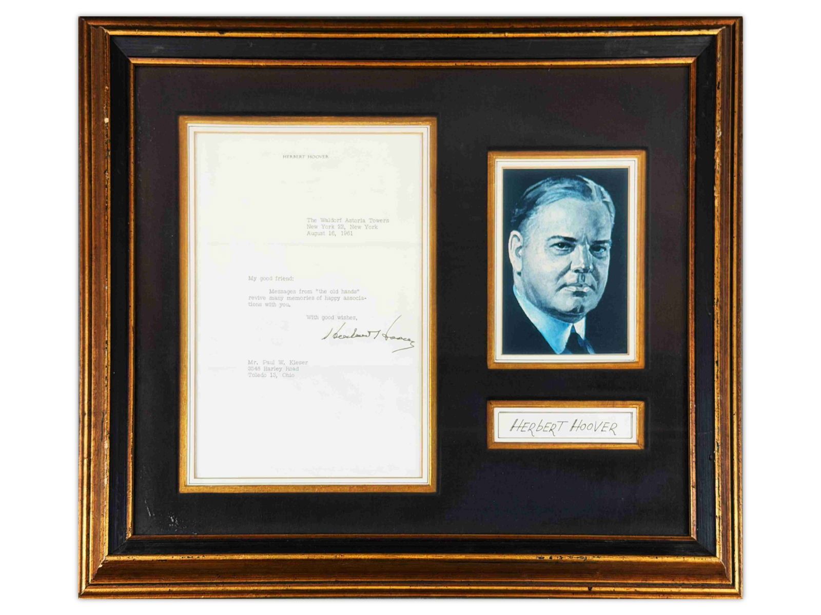 Herbert Hoover TLS, 1961 (1 of 2)