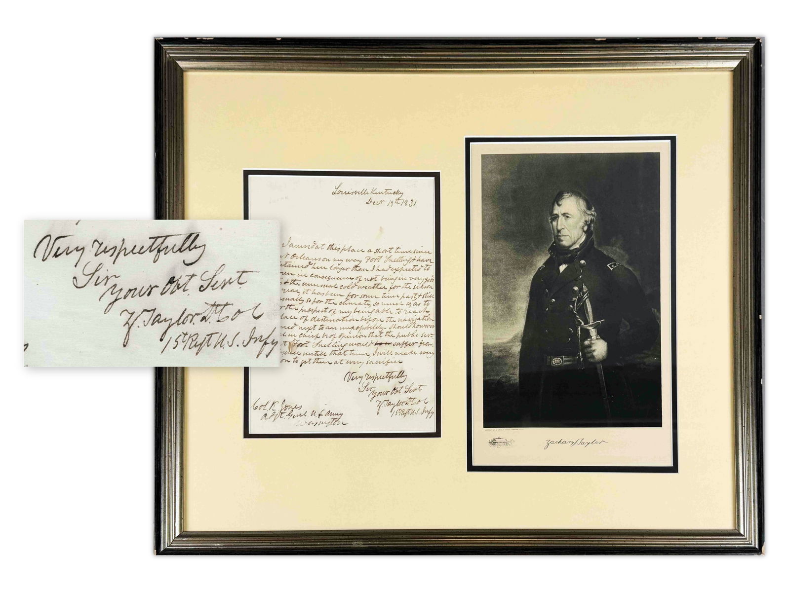 Zachary Taylor ALS to Adjt. Gen., 1831 (1 of 3)