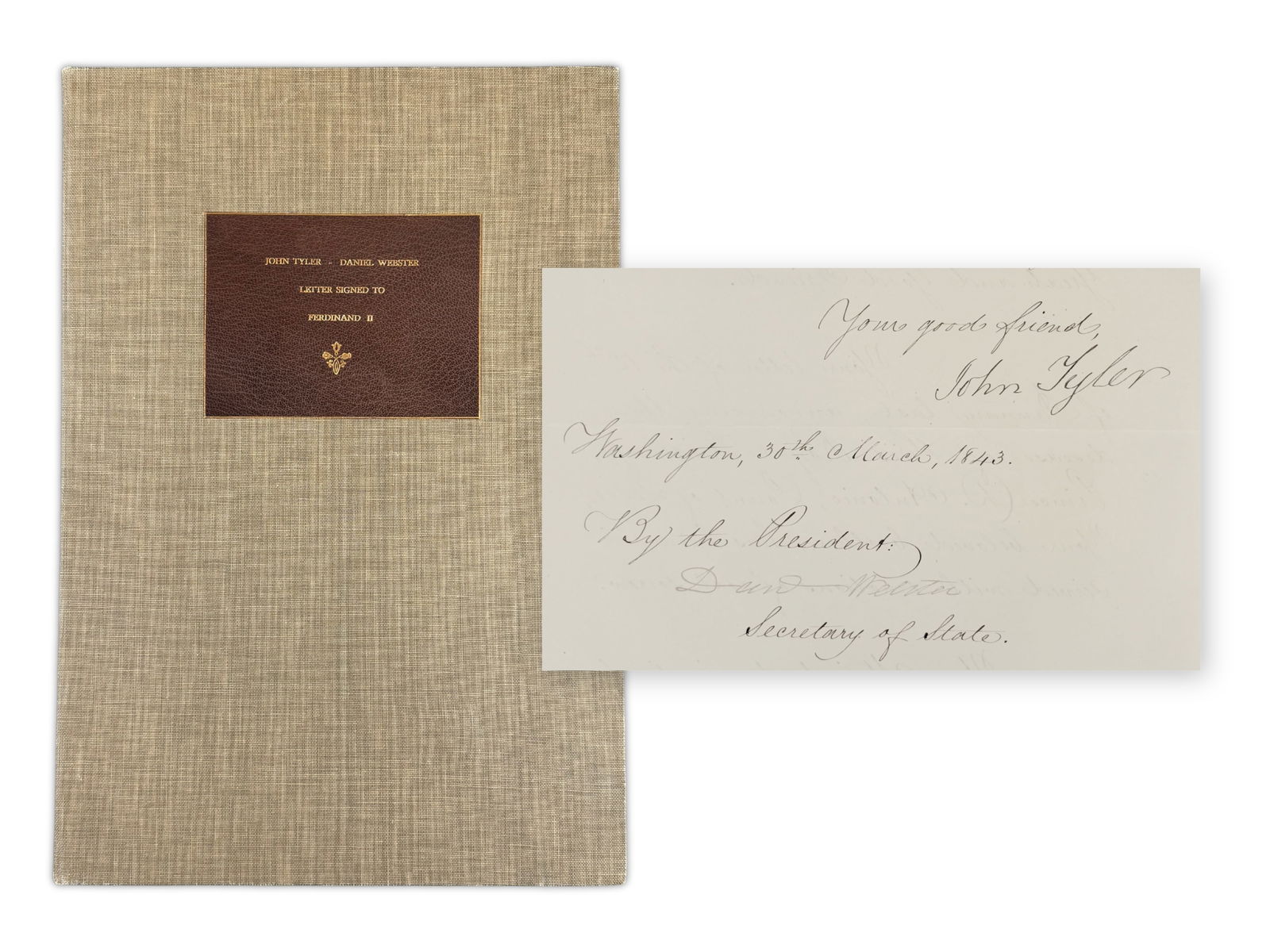 John Tyler & Daniel Webster Signed Document (1 of 7)