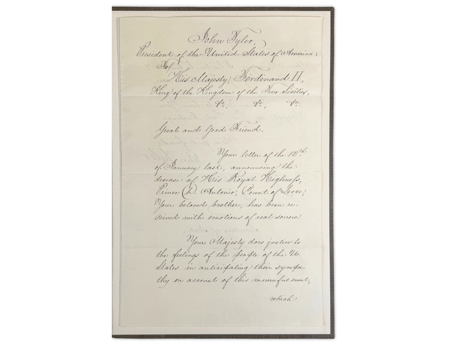 John Tyler & Daniel Webster Signed Document - 2