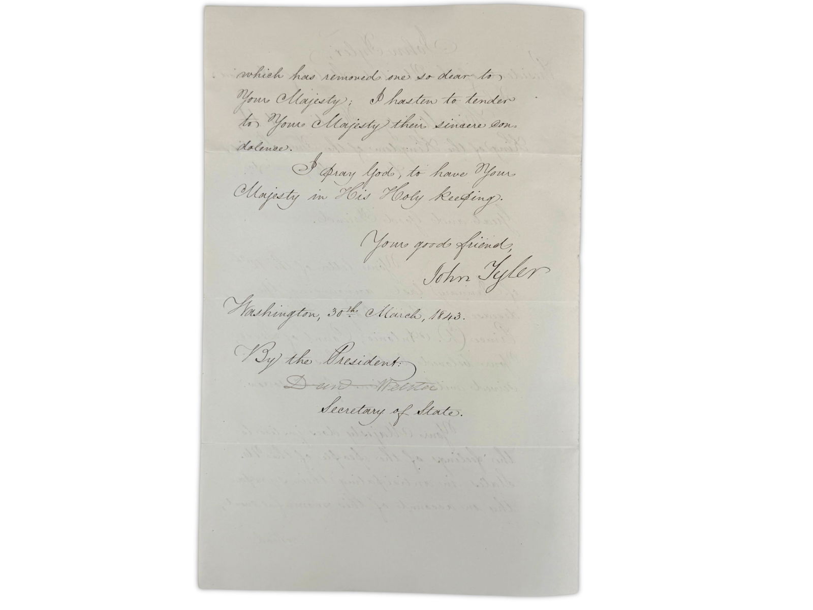 John Tyler & Daniel Webster Signed Document - 3