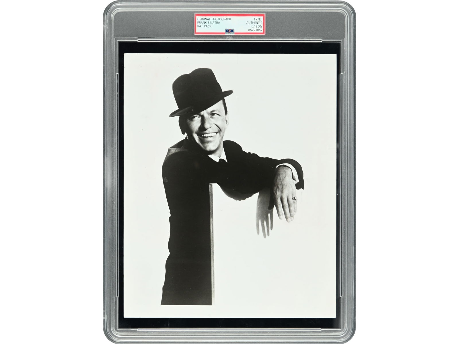 Frank Sinatra Vintage Photo - Type I: Original Type I vintage photograph of Frank Sinatra, circa 1960s, dating to the Rat Pack era. 8 x 10 black-and-white image authenticated by PSA/DNA.Shipping: Weiss Auctions offers full-service,