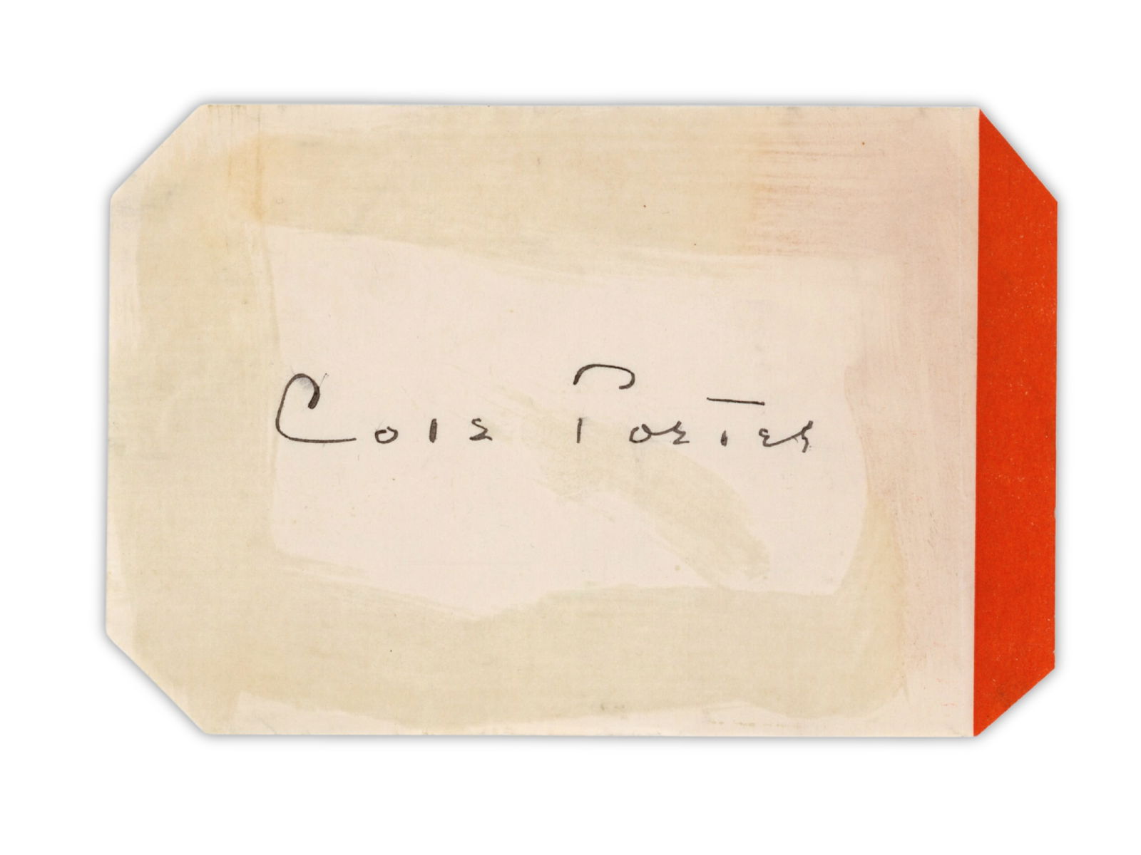 Cole Porter Signed Cut - JSA: Signed cut by Cole Porter, measuring approximately 6 x 4 inches. Porter was one of the most influential American composers and songwriters of the 20th century, best known for enduring Broadway and
