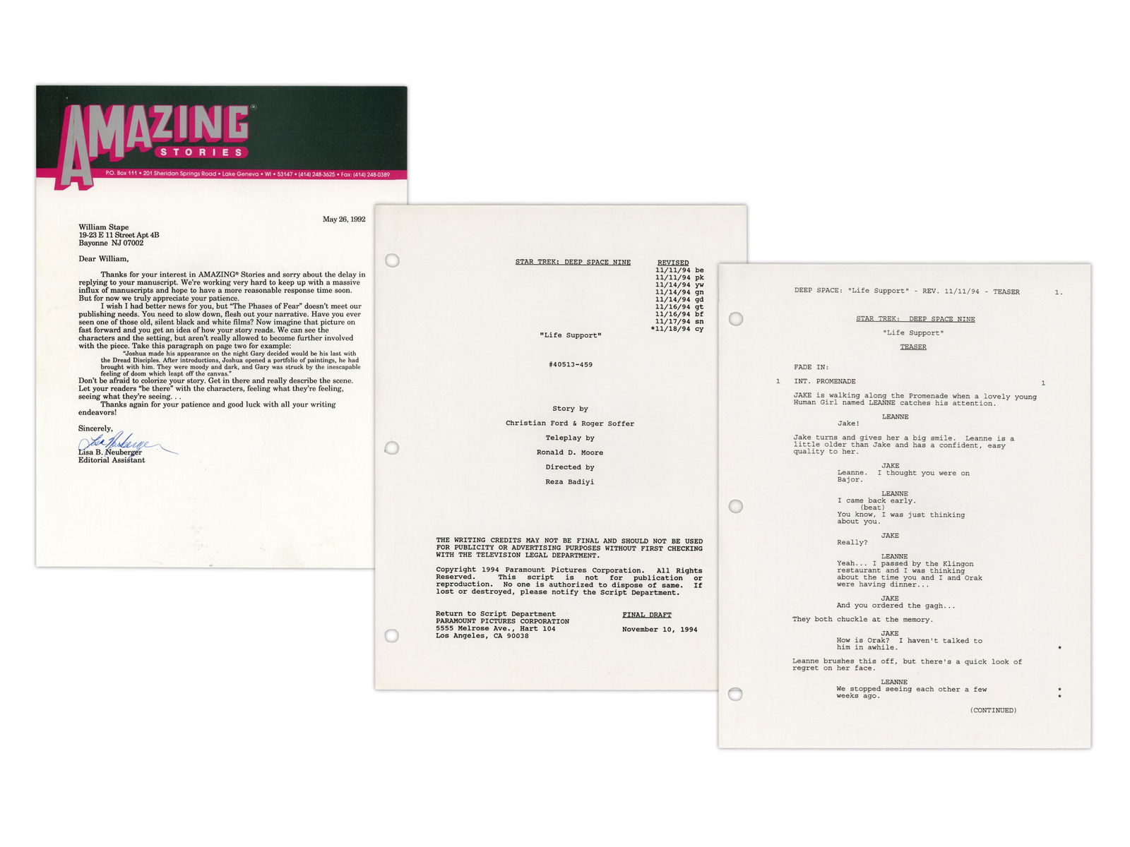 Star Trek Scripts & Writer Documents Group - 4
