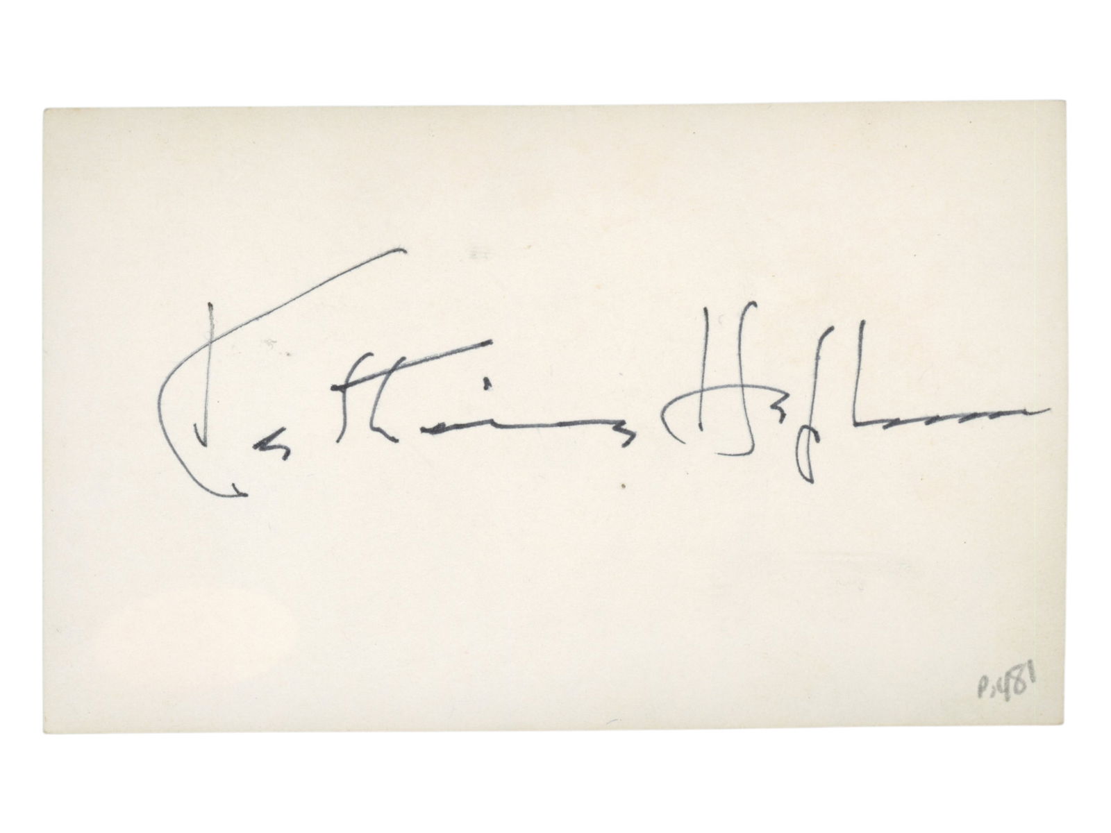 Katharine Hepburn Signed Index Card - JSA: Signed 3" x 5" index card by Katharine Hepburn in black fountain pen. Hepburn was one of the most celebrated actresses of the 20th century, earning four Academy Awards for Best Actress over a career