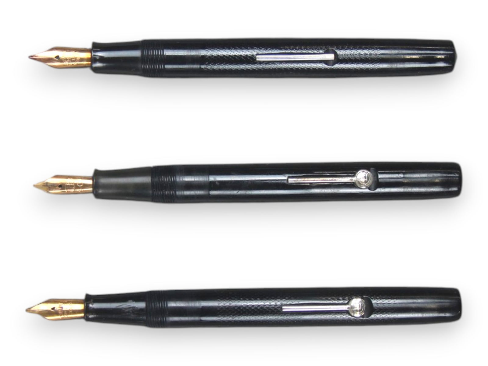 (5) Curzon Summit Black Celluloid Fountain Pens (1 of 4)