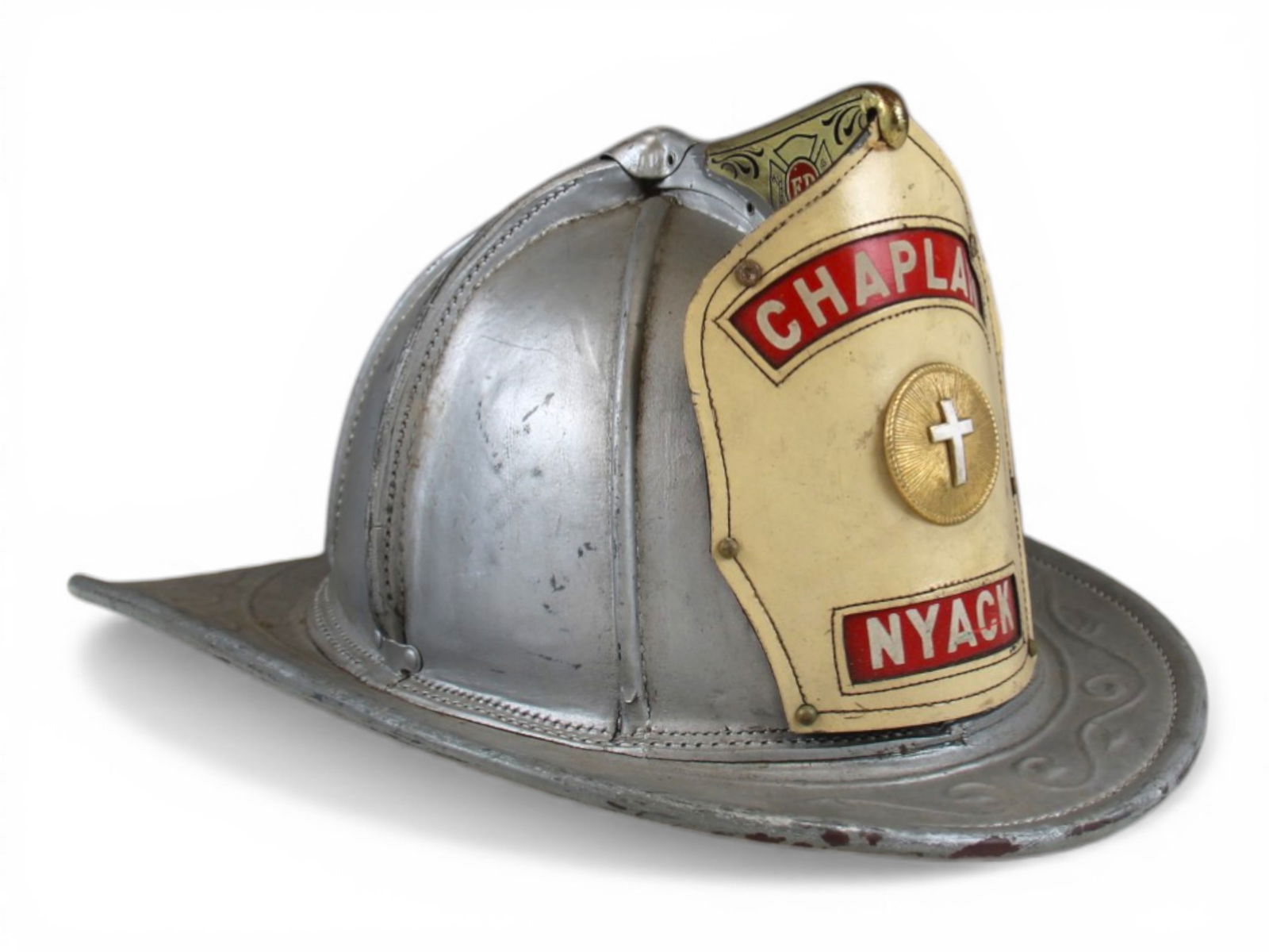 Cairns Leather Chaplain Nyack Fire Helmet (1 of 8)