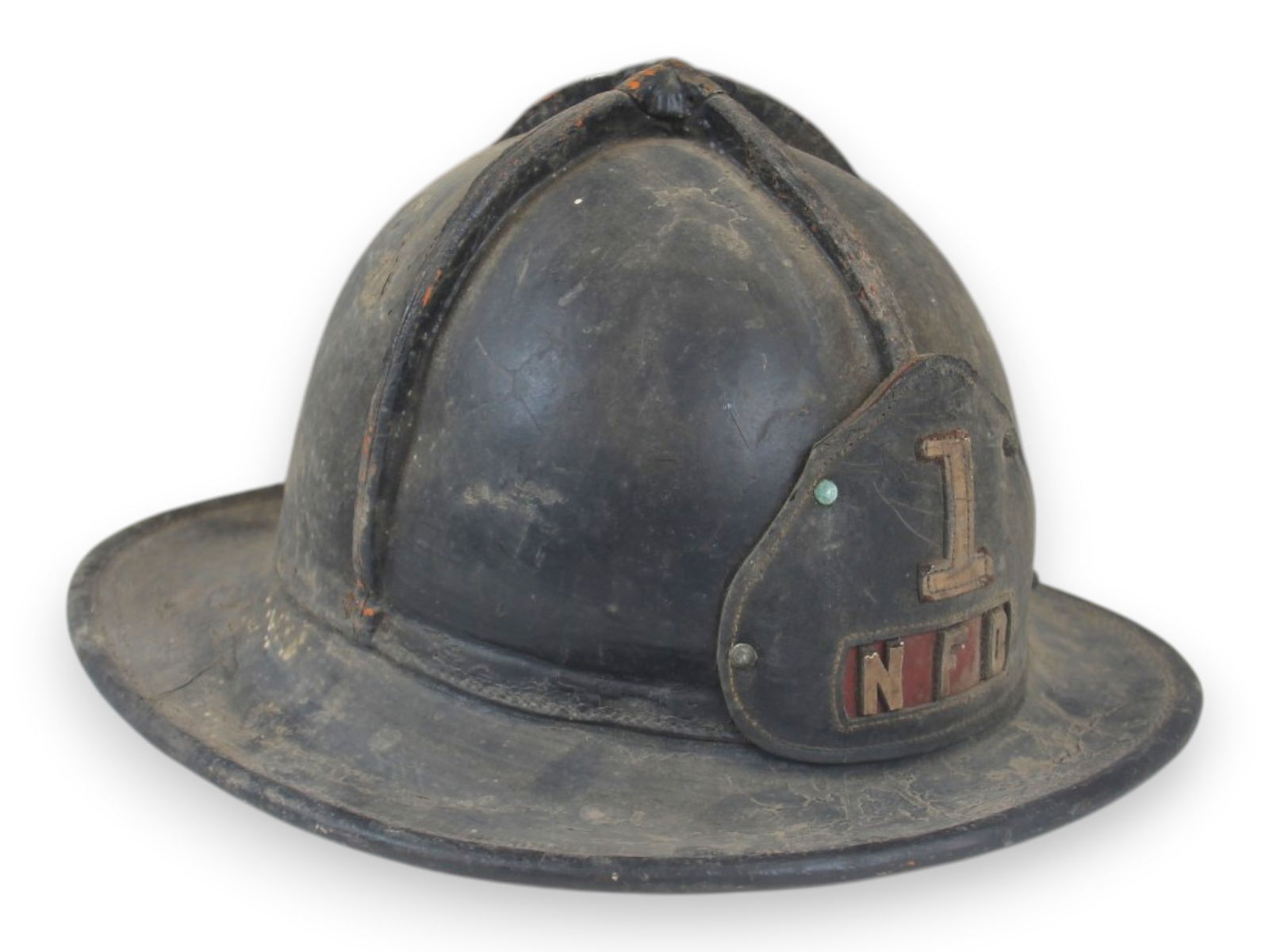 (2) Cairns NFD Leather Fire Helmets - 2