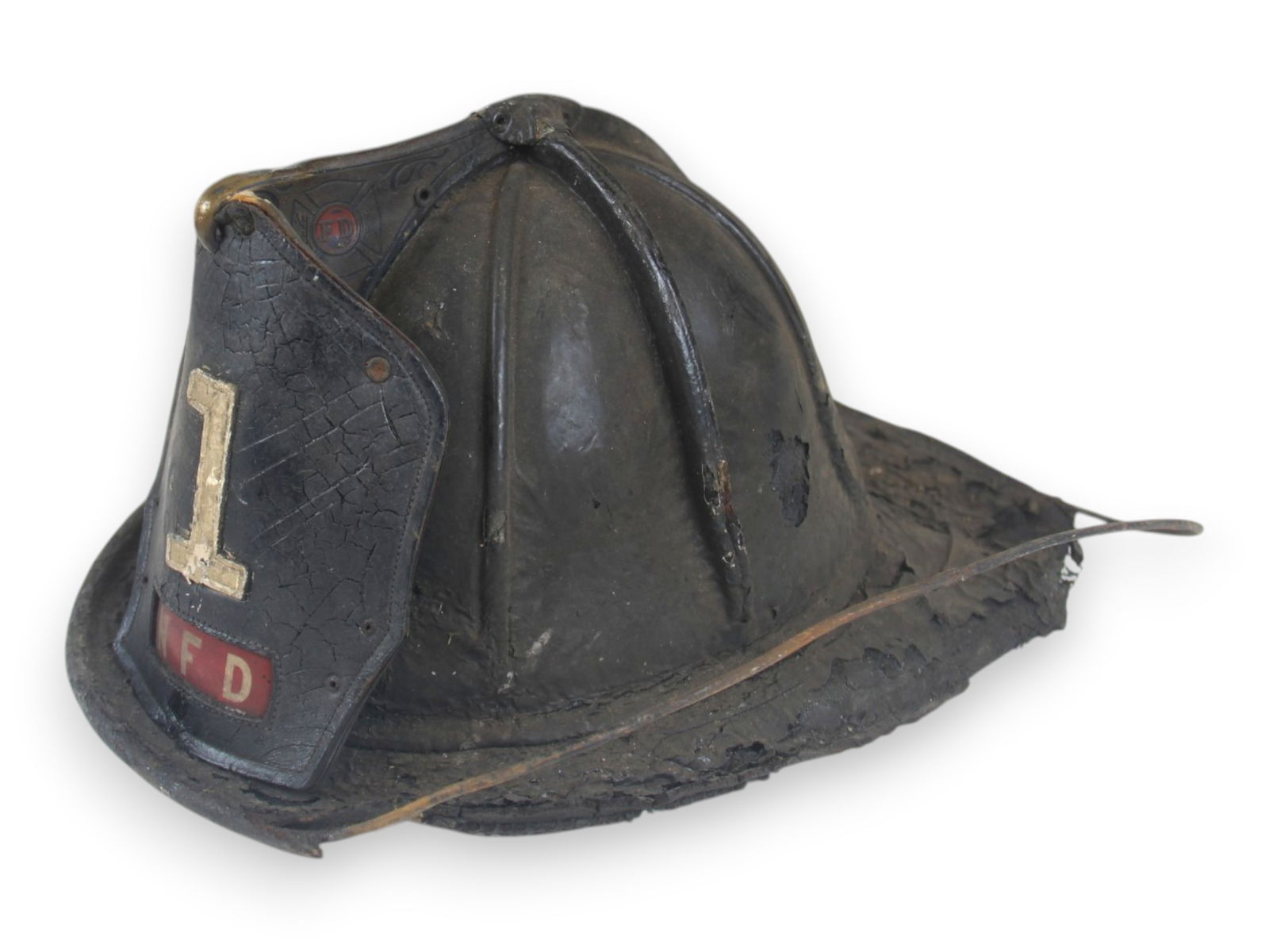 (2) Cairns NFD Leather Fire Helmets - 9
