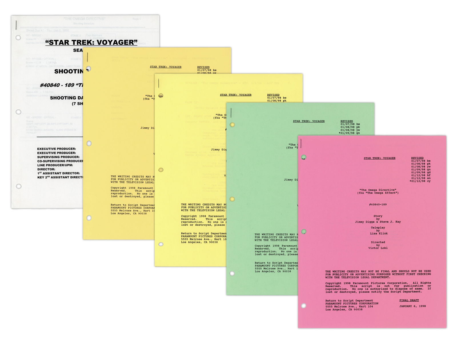 (2) Star Trek Voyager Cast Signed Scripts, Year 4 - 4
