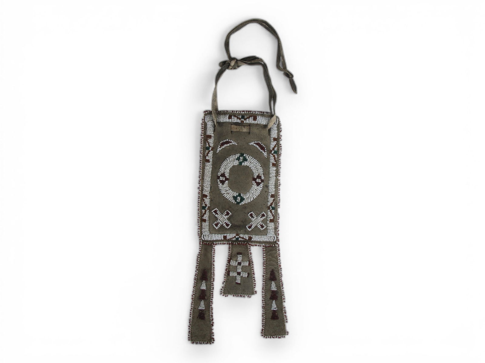 Native American Beaded Hide Pouch, Circa 1920 (1 of 2)