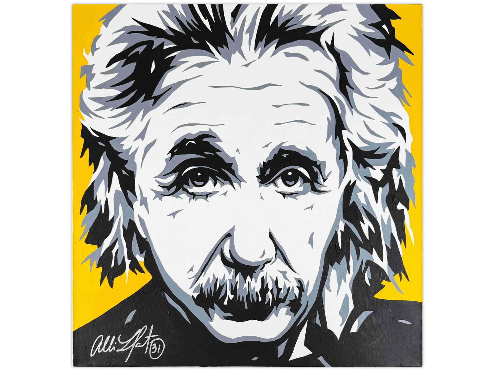 Allison Lefcort, Acrylic on Canvas Albert Einstein (1 of 2)