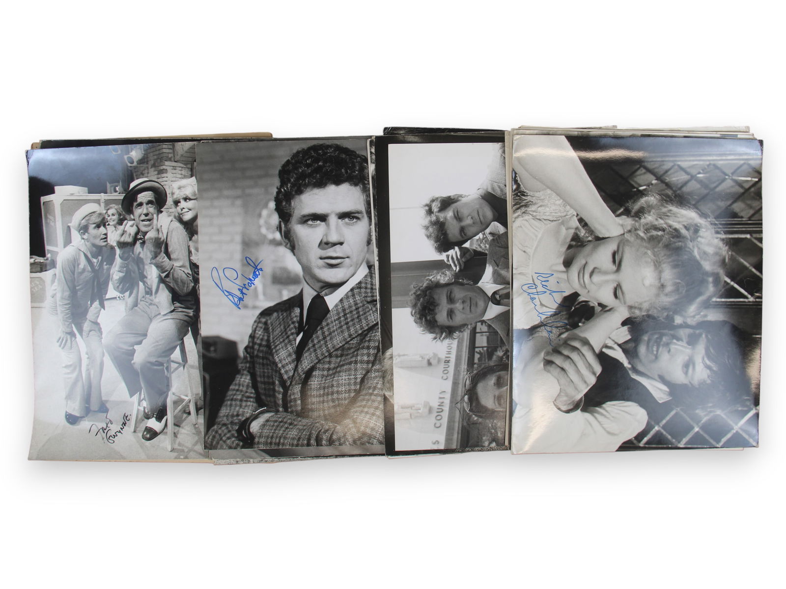 Signed Hollywood Photo Lot: Group lot of approximately 30 signed Hollywood photographs, primarily black-and-white, with most measuring approximately 11 x 14 inches. Signatures represented in the group include Fred Gwynne,