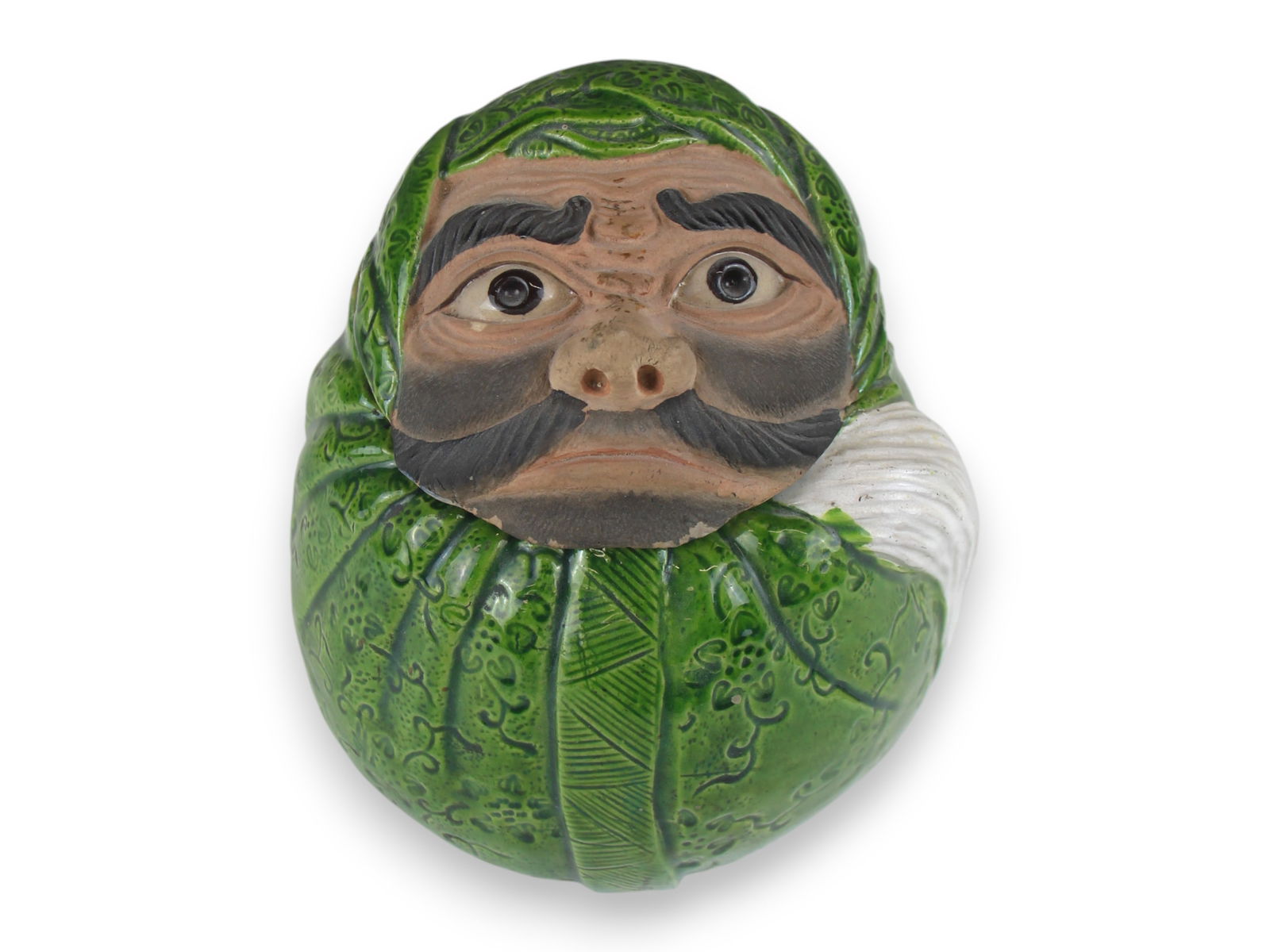 Scarce Japanese Tobacco Jar: Glazed Ceramic Jar circa 1900. approx. 6 1/2" tallShipping: Weiss Auctions offers full-service, in-house shipping for nearly all items in this auction. For a shipping quote, please contact us prior