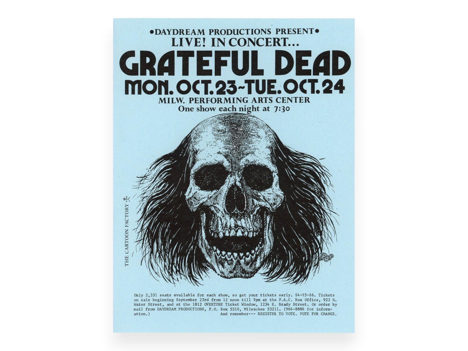 Grateful Dead 1972 Milwaukee Concert Handbill (1 of 1)