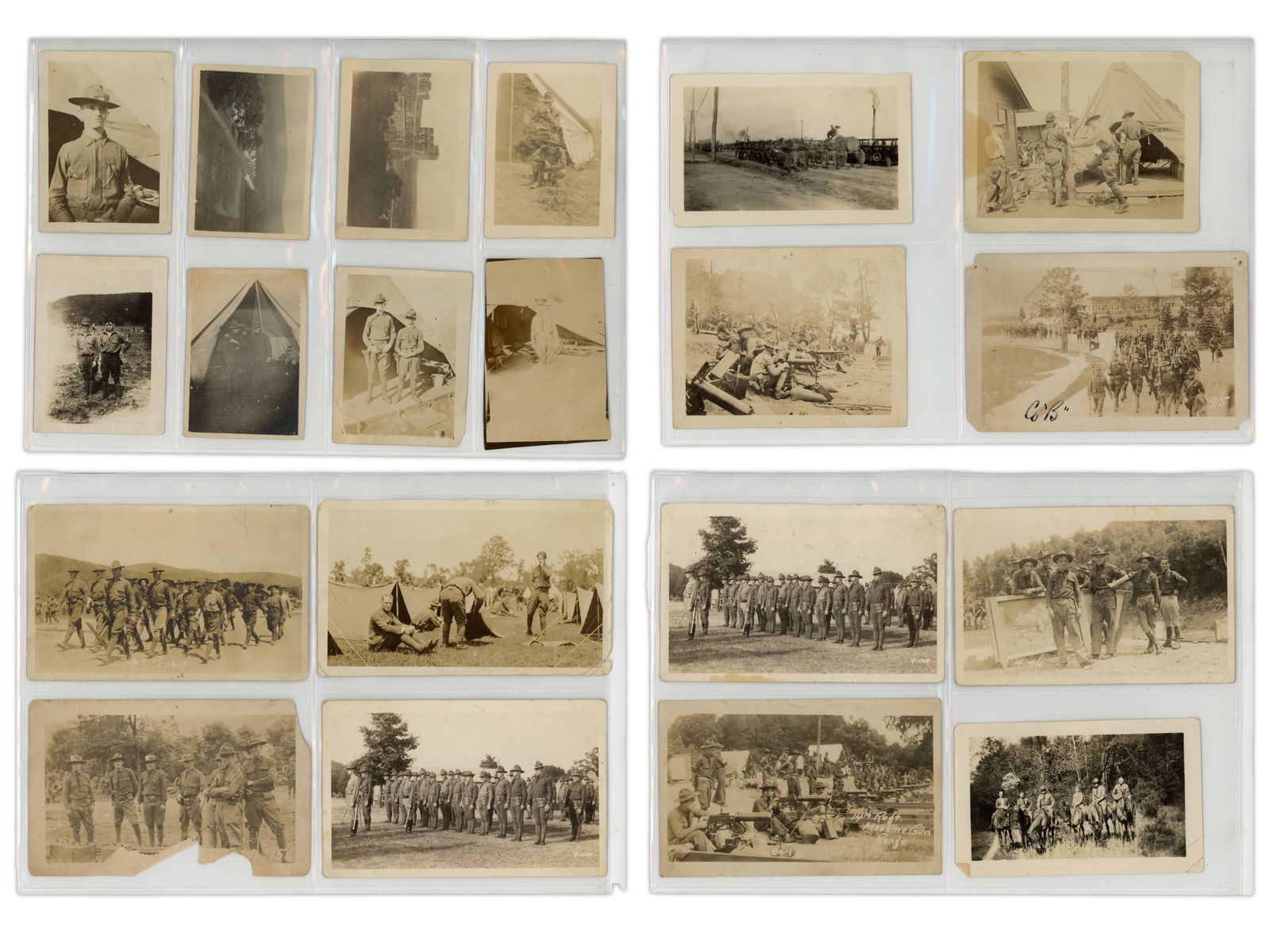 WWI Camp Photos and Real Photo Postcard Lot (1 of 3)