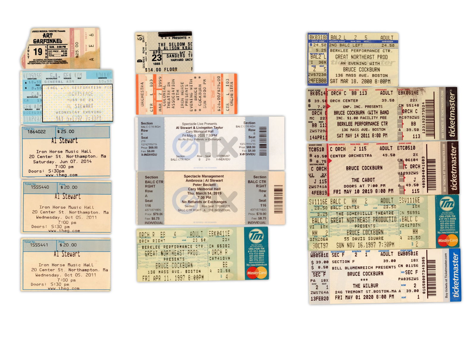 (48) Singer Songwriters Ticket Stubs (1 of 3)