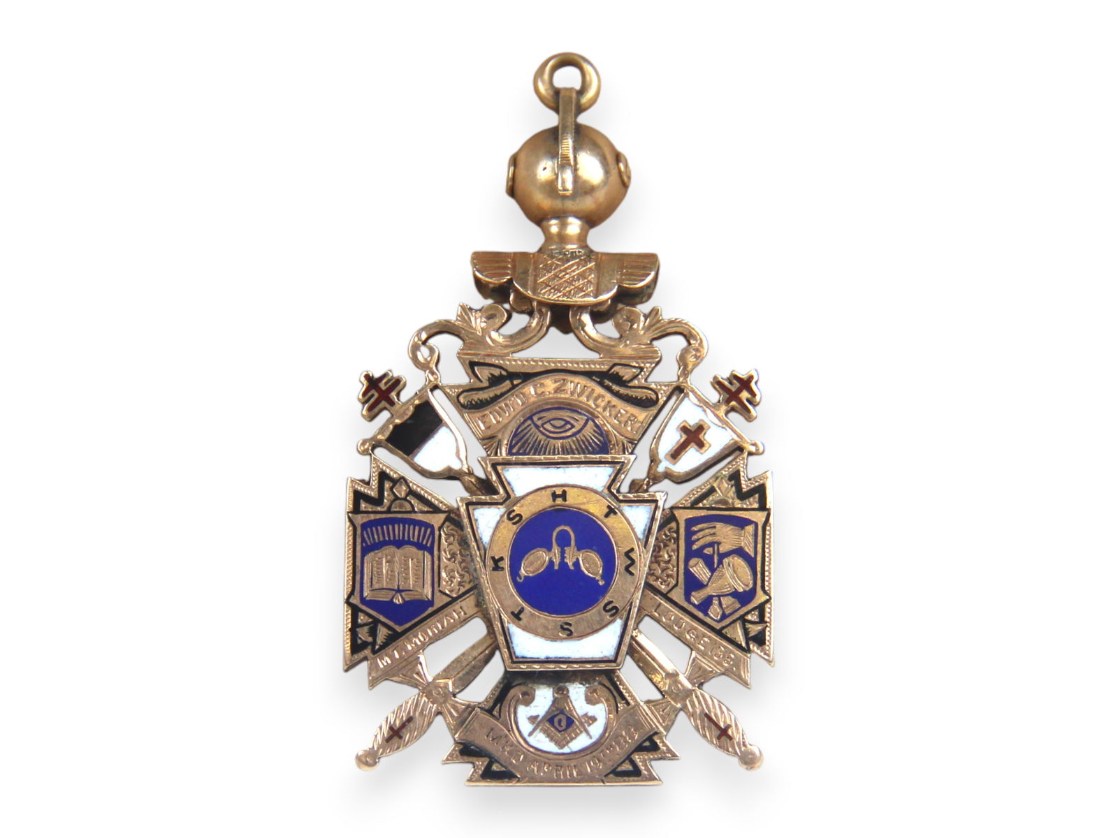 (2) Gold Masonic Badges - 3