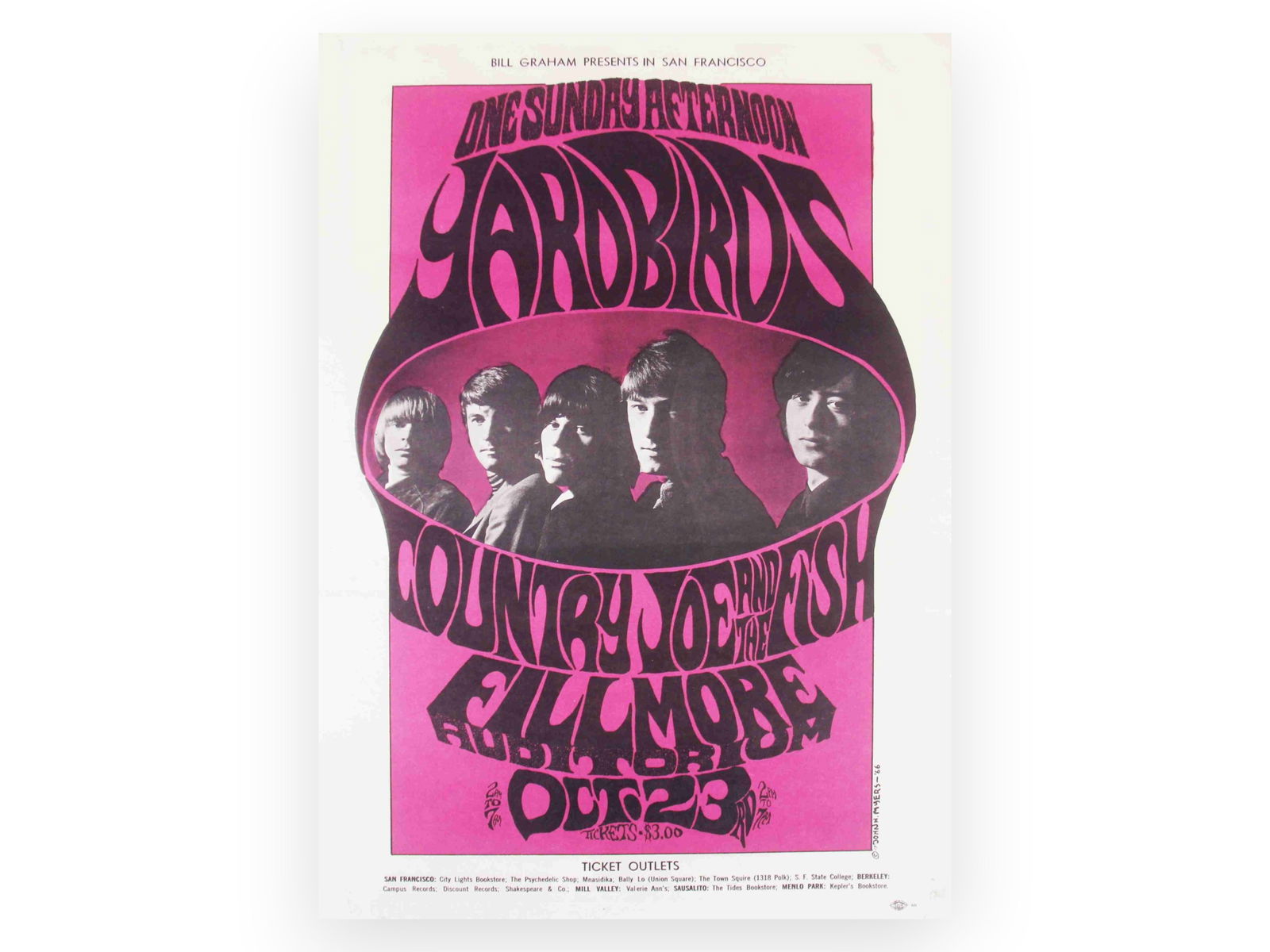 1966 The Yardbirds BG-33 Fillmore Concert Poster (1 of 1)