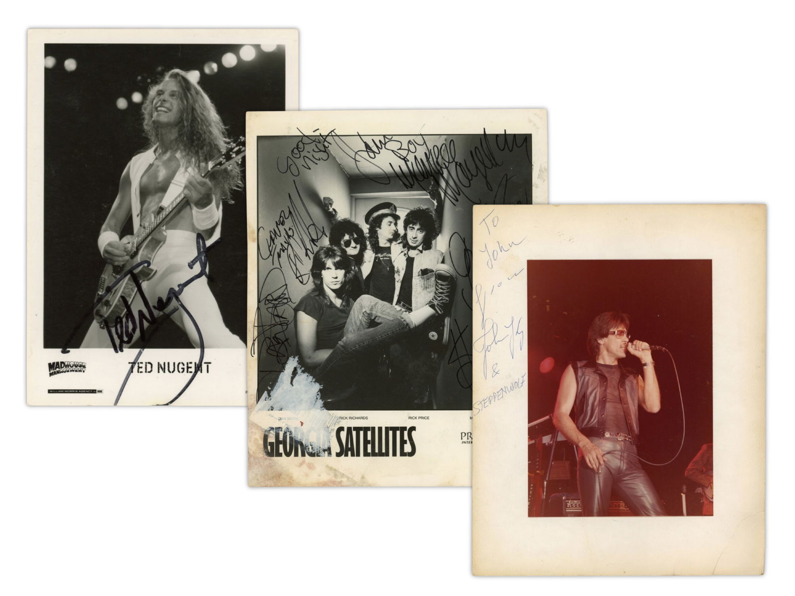 (21) Musicians In-person Signed Photos: (21) Musicians In-person Signed Photos, 1) Black Crowes Chris Robinson, 2) Lita Ford, 3) Stephen Pearcy Ratt, 4) Vanilla Fudge band, 5) The Remains Barry Tashian, 6) Ted Nugent, 7) Georgia Satellites