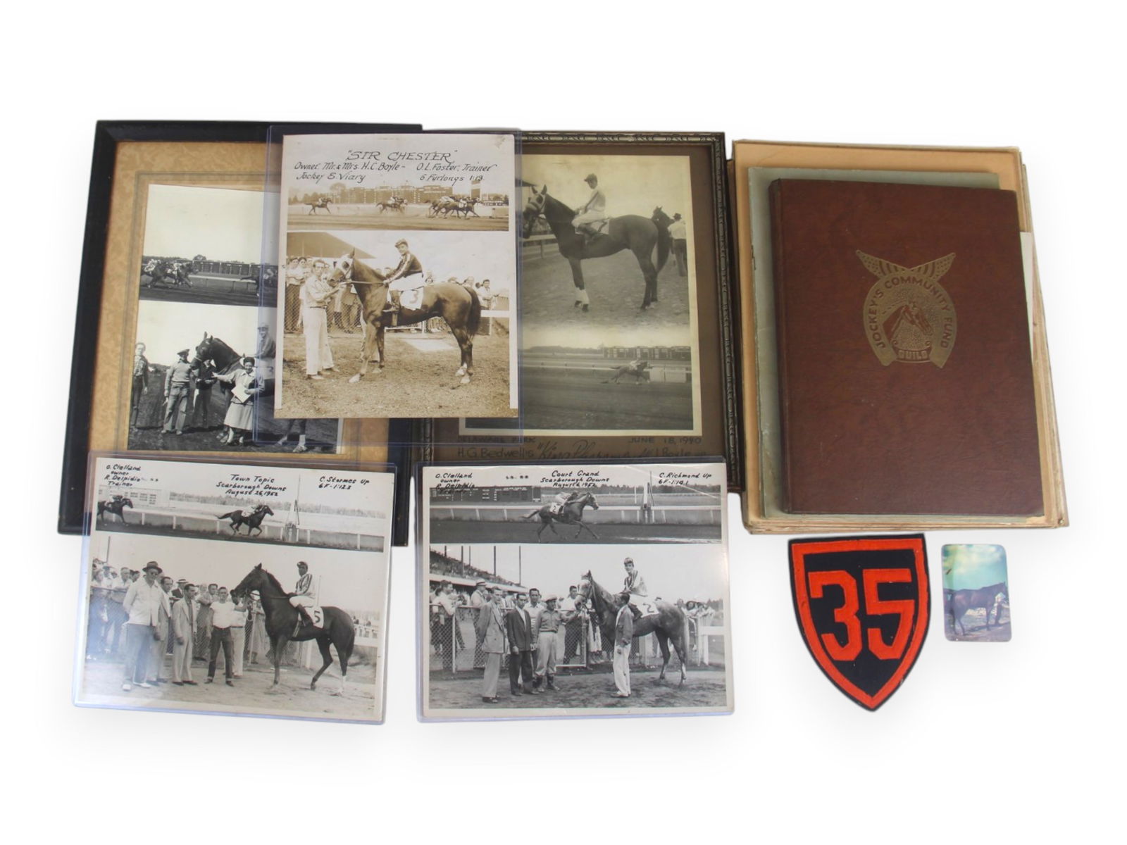 1940s Suffolk Downs Jockey Memorabilia: 1940s Suffolk Downs Jockey Memorabilia, from jockey Jack Boyle, 1) 1945 Jockey's Community Guild Year Book, 2) July 15, 1942 Suffolk Downs program, 3) July 5, 1943 Suffolk Downs Program, 3-11)