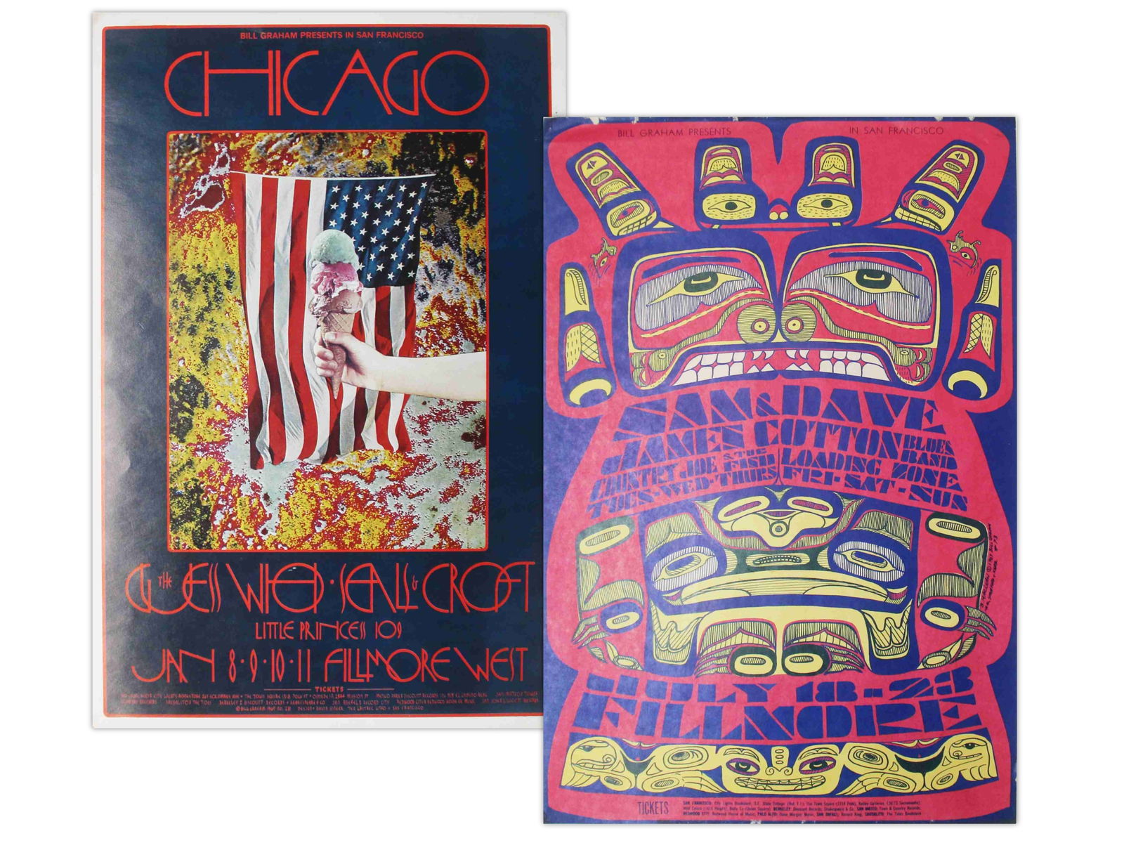 (2) Fillmore Concert Posters Chicago, Sam & Dave (1 of 3)