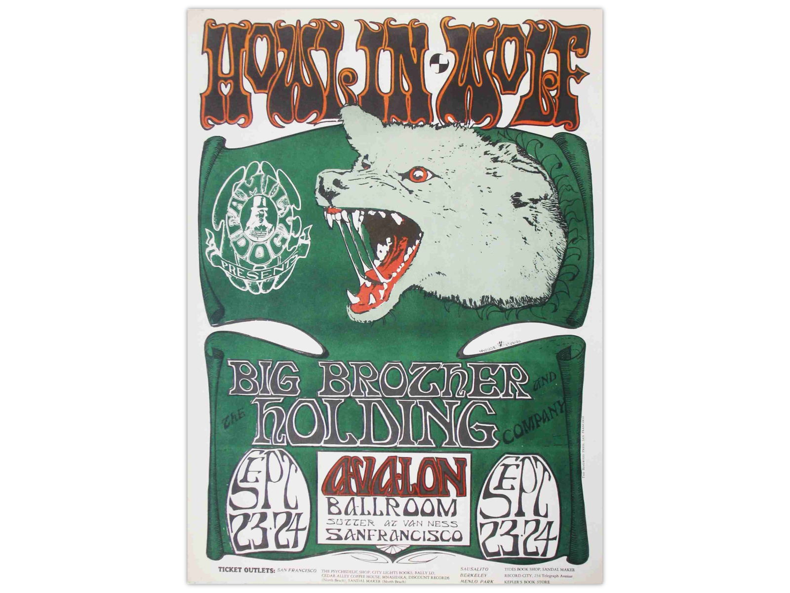 Howlin Wolf, Big Brother 1966 Concert Poster (1 of 1)