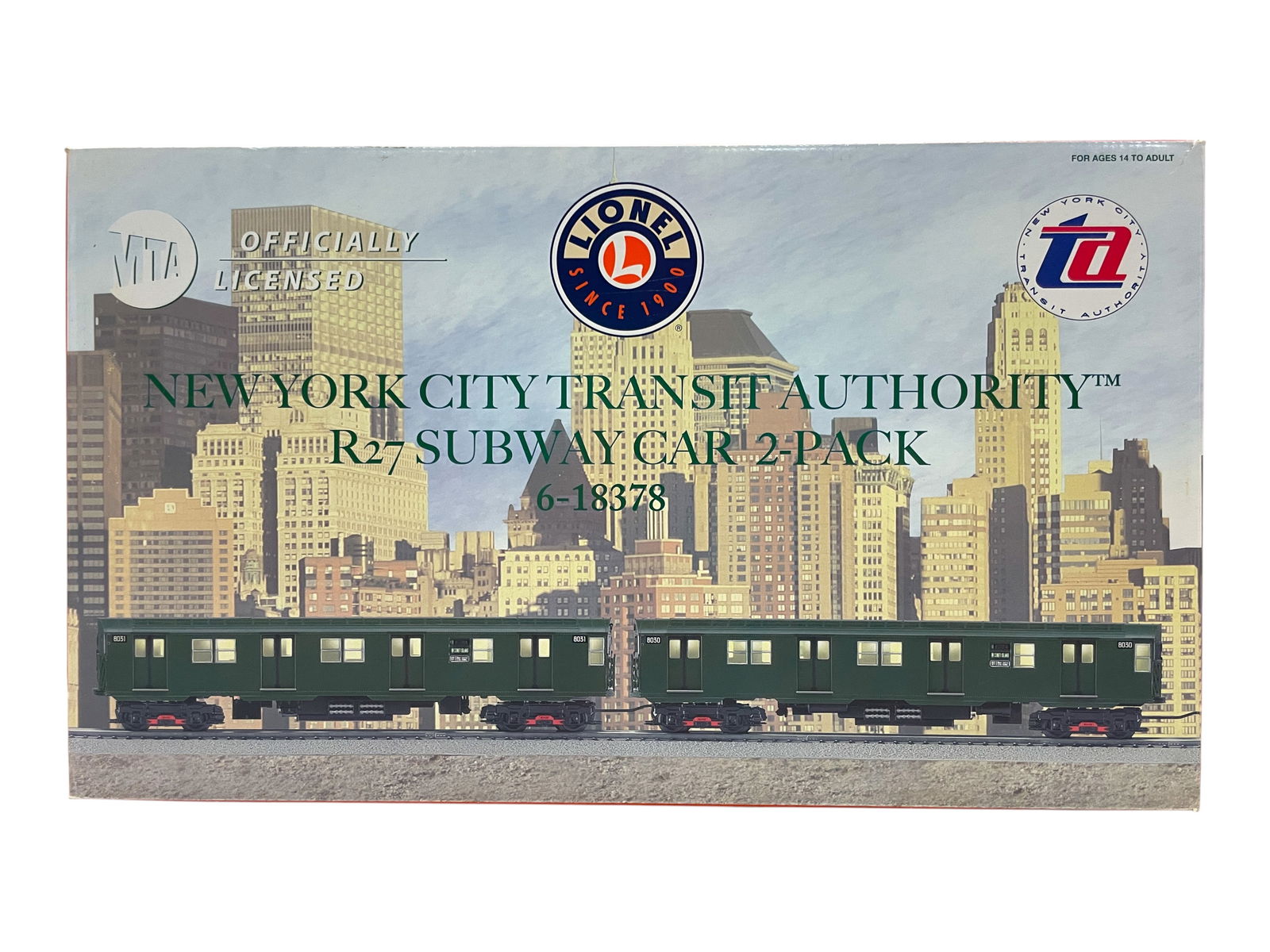 Lionel 18378 R27 Subway Car 2-Pack: Nice add-on set for the lot above. It appears new in box.Shipping: Weiss Auctions offers full-service, in-house shipping for nearly all items in this auction. For a shipping quote, please contact us