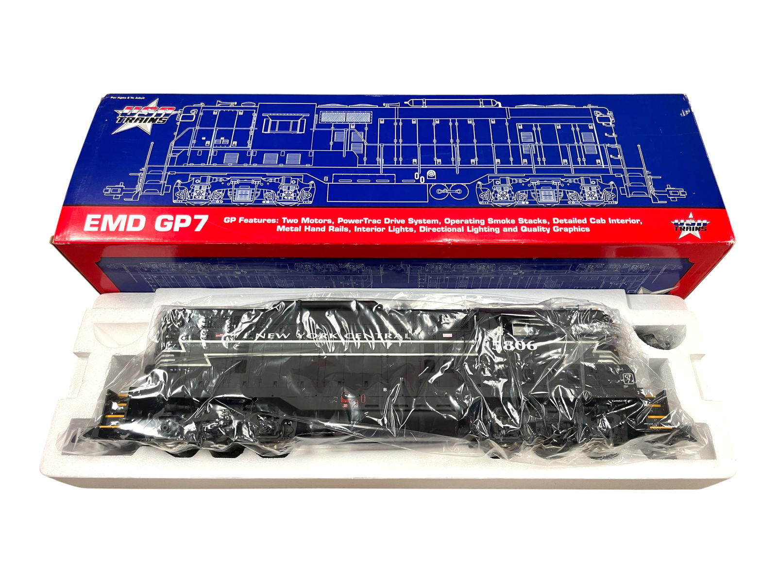 USA R22127 NYC GP7 Diesel: 1/G Gauge. Nice details with 5806 road number. It appears new in box. Shipping: Weiss Auctions offers full-service, in-house shipping for nearly all items in this auction. For a shipping quote, please