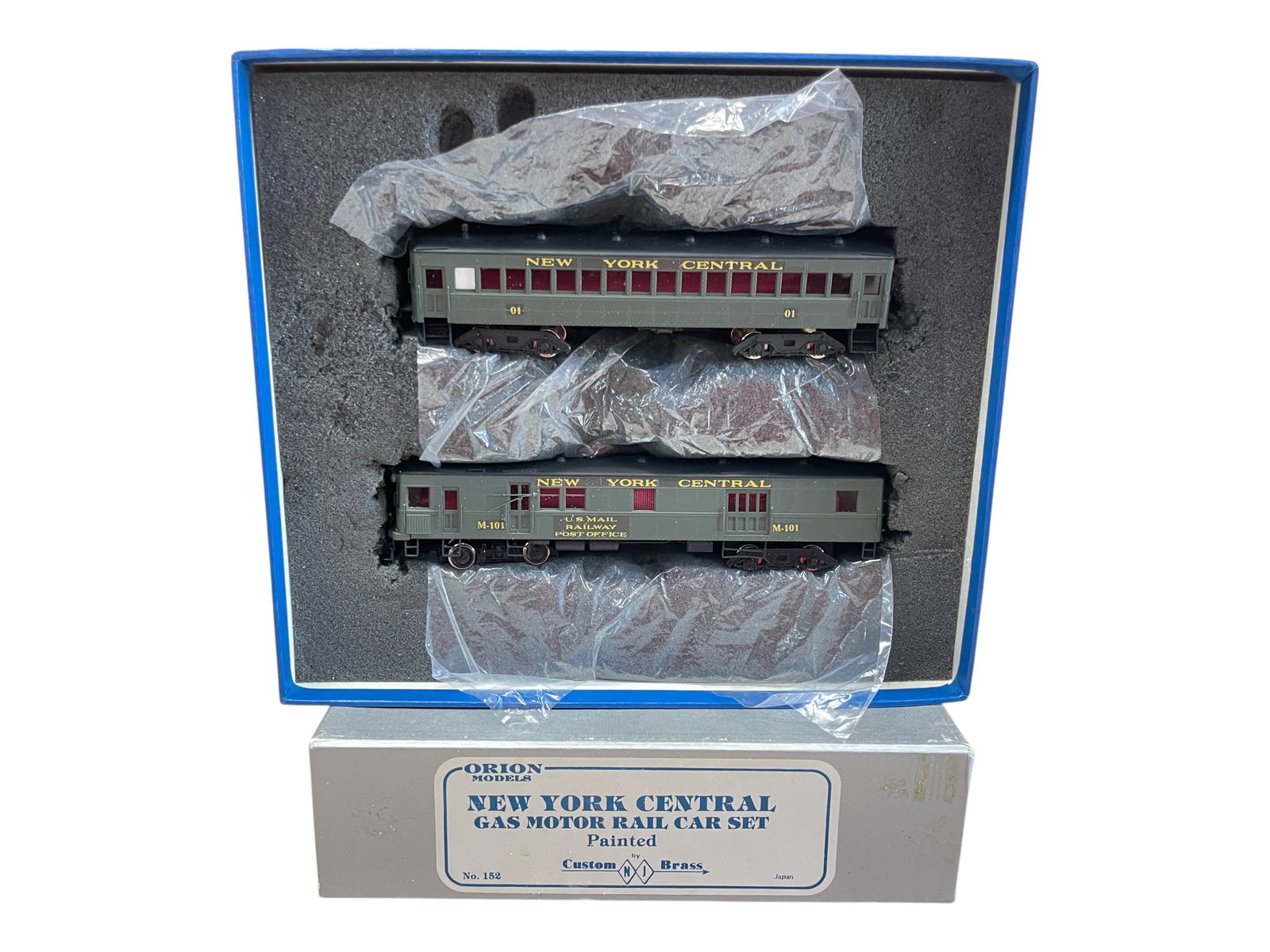 NJ Custom Brass HO NYC Gas Motor Rail Car Set (1 of 5)
