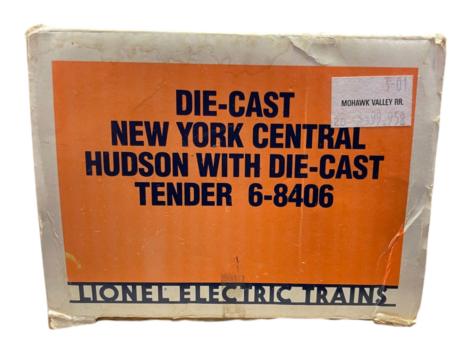 Lionel 8406 NYC Hudson: 1st of the reissue 773 semi-scale Hudsons #783. It is light, smoking stack & chests, SOS and whistle. It shows light runtime with lightly worn box.Shipping: Weiss Auctions offers full-service,