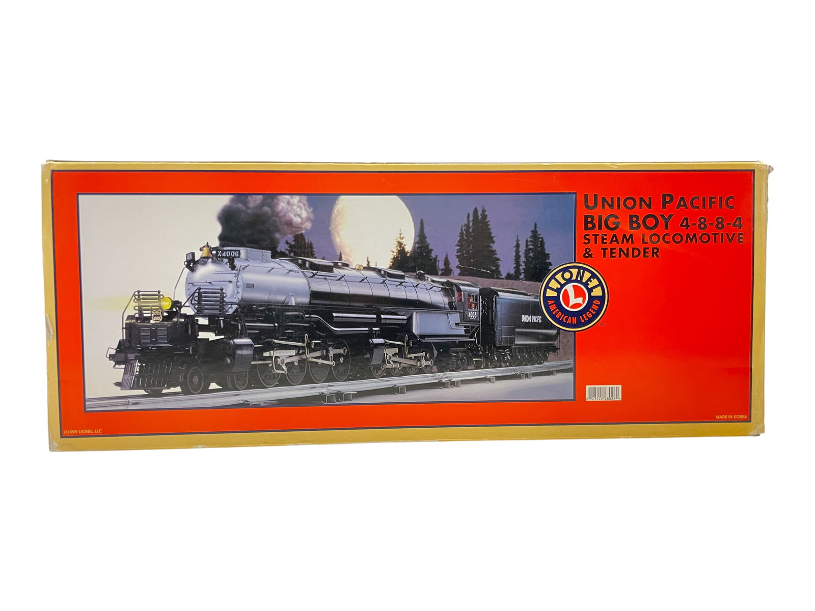 Lionel 28029 Big Boy: 072. Super 4-8-8-4 Articulated Steam Loco & tender, equipped with TMCC, RailSounds with TowerCom, CrewTalk, DynaChuff, Fan driven smoke and more. It shows light runtime with lightly worn/scuffed box.