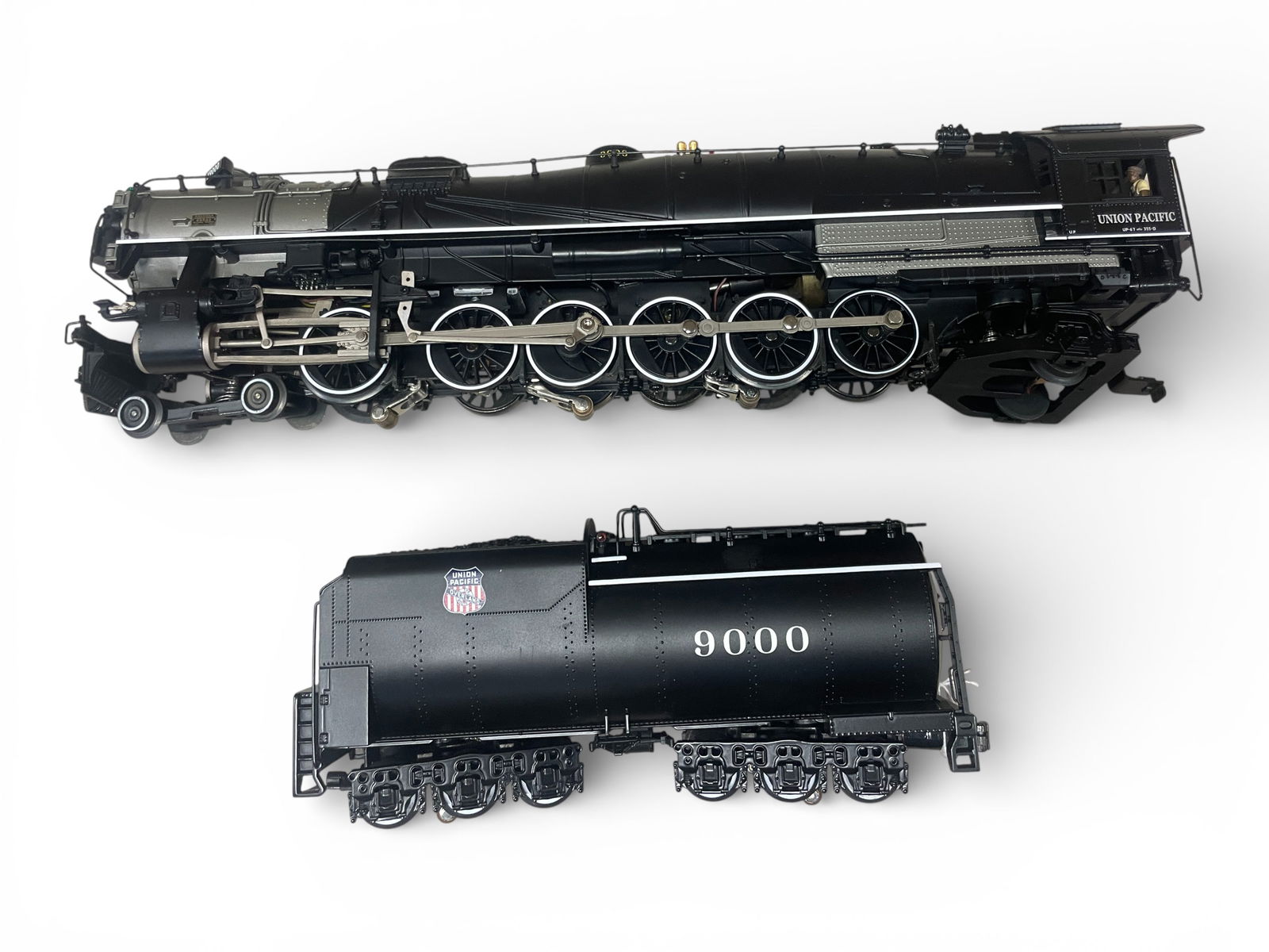 Lionel 11343 Legacy UP 4-12-2: 072. Nice scale articulated steam loco with Legacy RailSounds with DynaChuff & CrewTalk, Odyssey II speed control, Legacy Control, Whistle steam smoke effects and more. It shows light run time, NO box